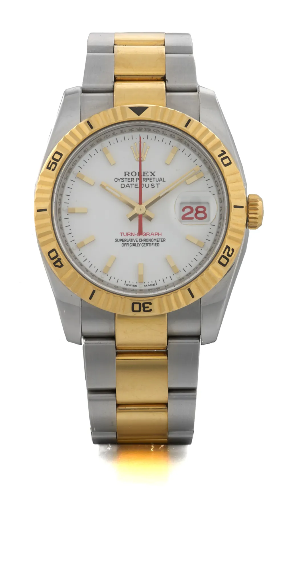 Rolex Datejust Turn-O-Graph 116264 40mm Yellow gold and Stainless steel Silver