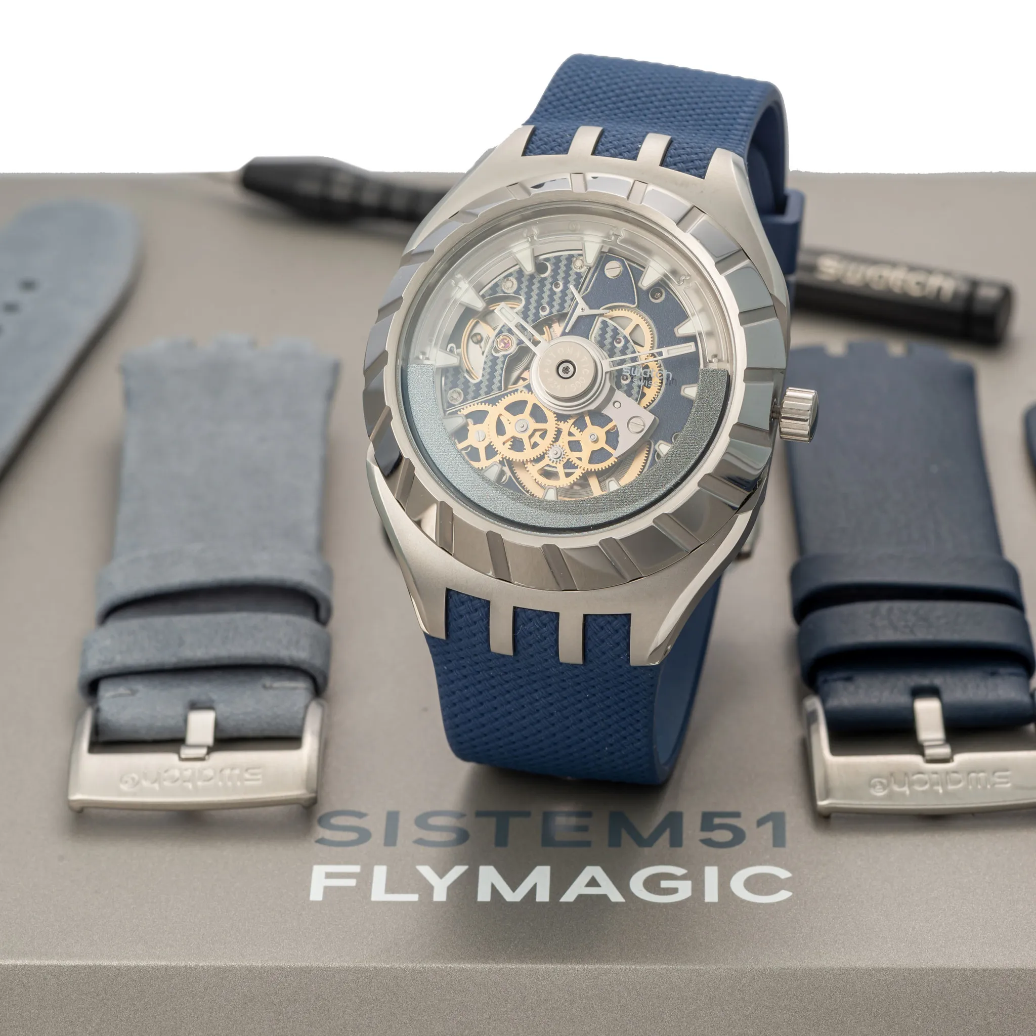 Swatch Flymagic 45mm Stainless steel Skeletonized