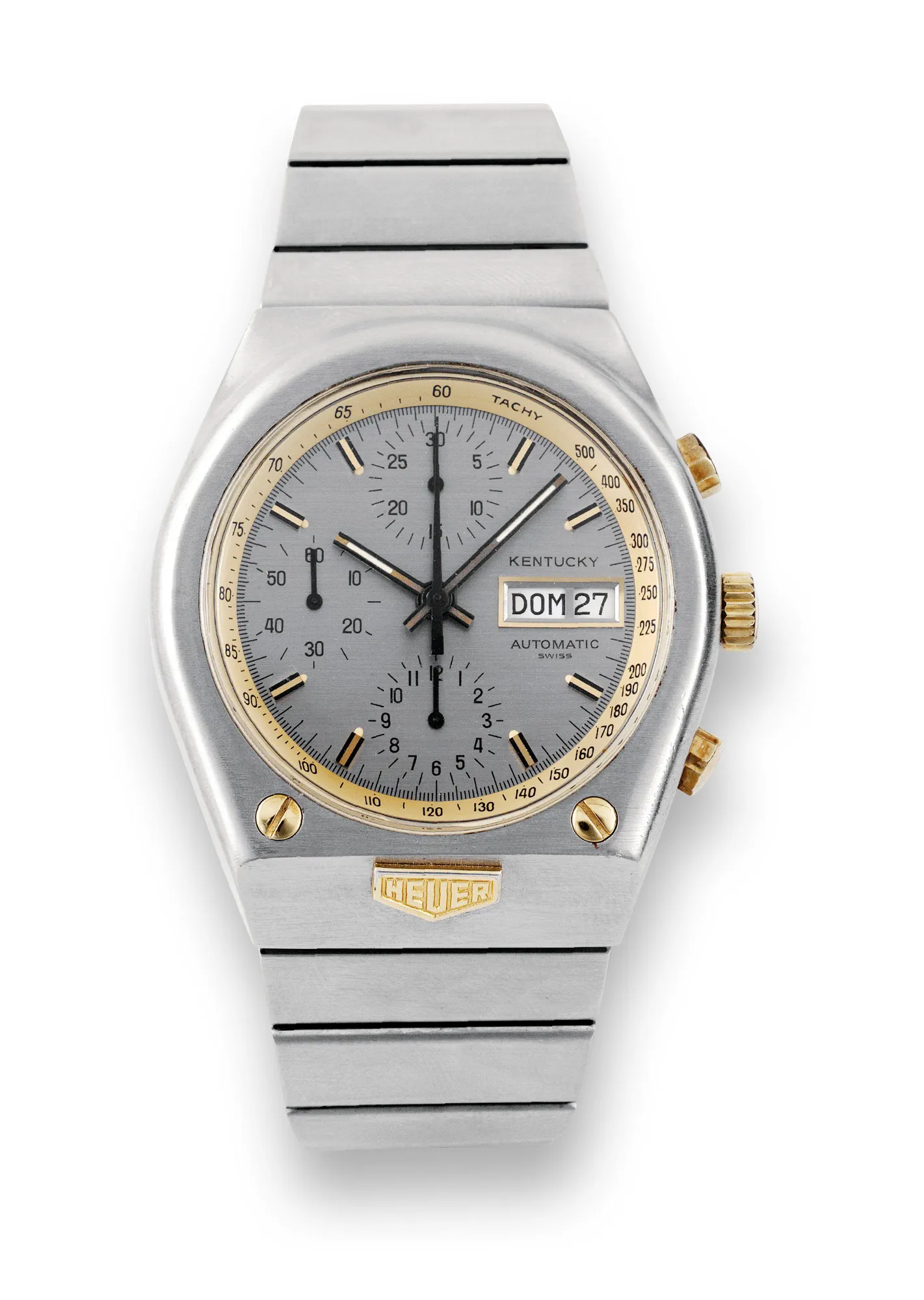 TAG Heuer Kentucky 750.705 39mm Yellow gold and Stainless steel and Diamond Silver