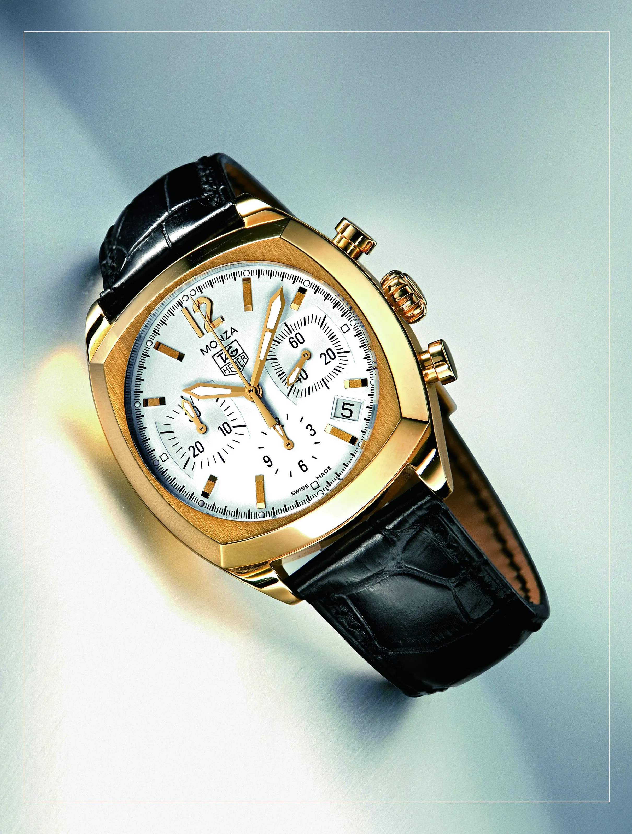 TAG Heuer Monza 38mm Yellow gold White