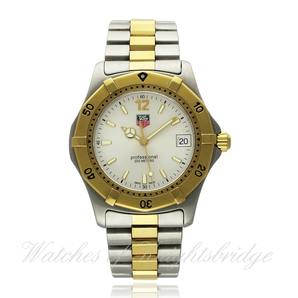 TAG Heuer 2000 Mens Diver Watch WK1120-0 37mm Yellow gold and Stainless steel Silver