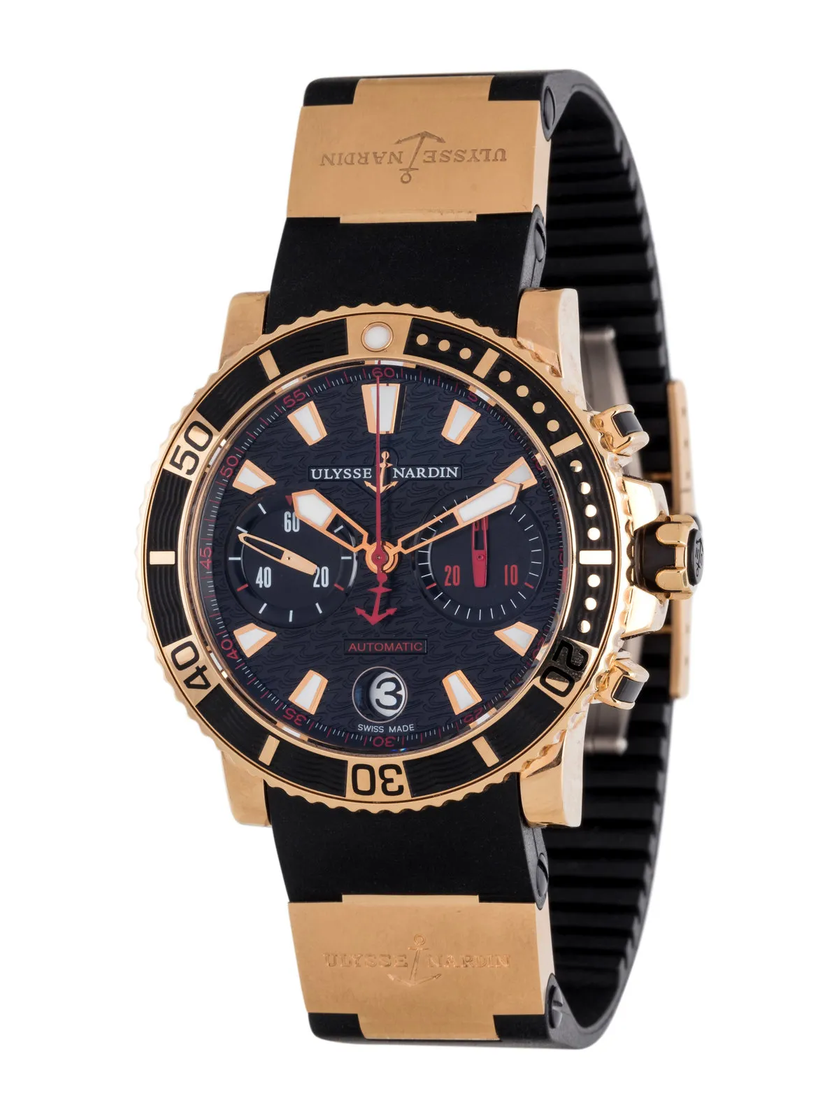 Ulysse Nardin Maxi Marine Diver 42mm Rose gold Black