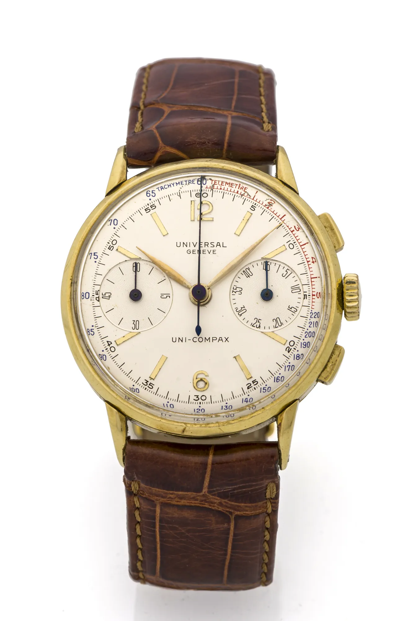 Universal Genève Compax 124103 37mm Yellow gold Silver