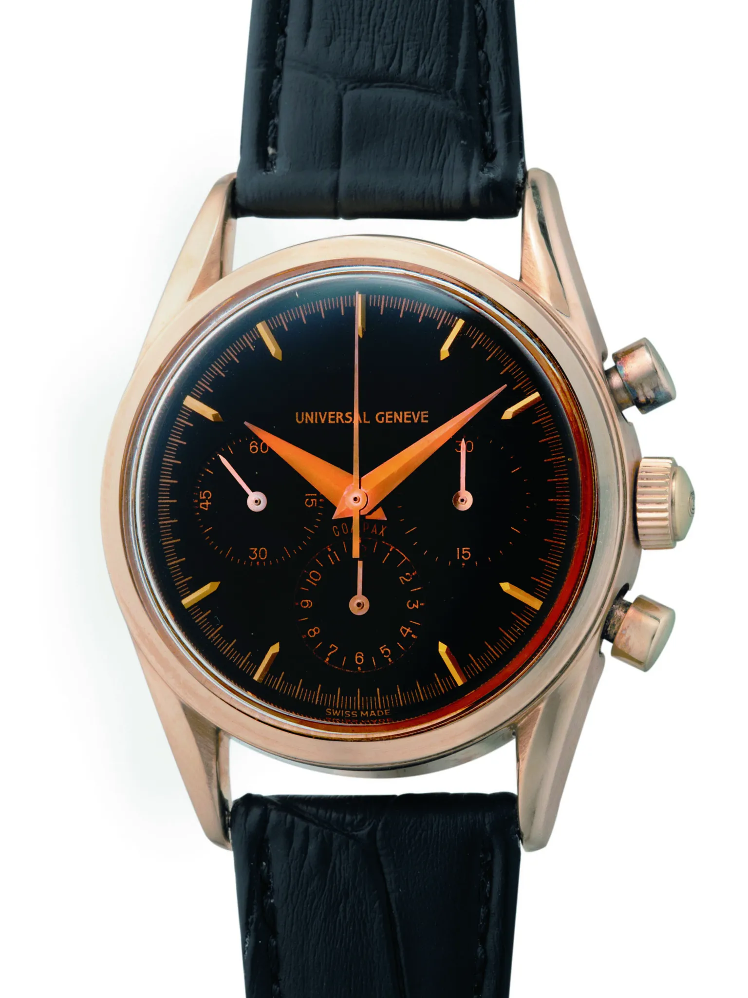 Universal Genève Compax 484.440 36mm Rose gold Black