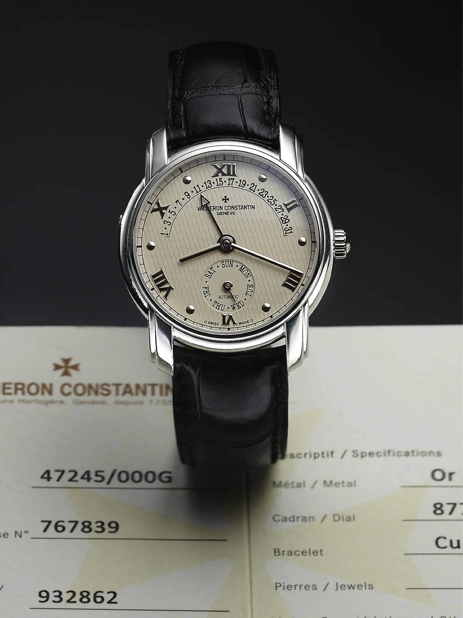 Vacheron Constantin Patrimony 47245 37mm White gold Ivory