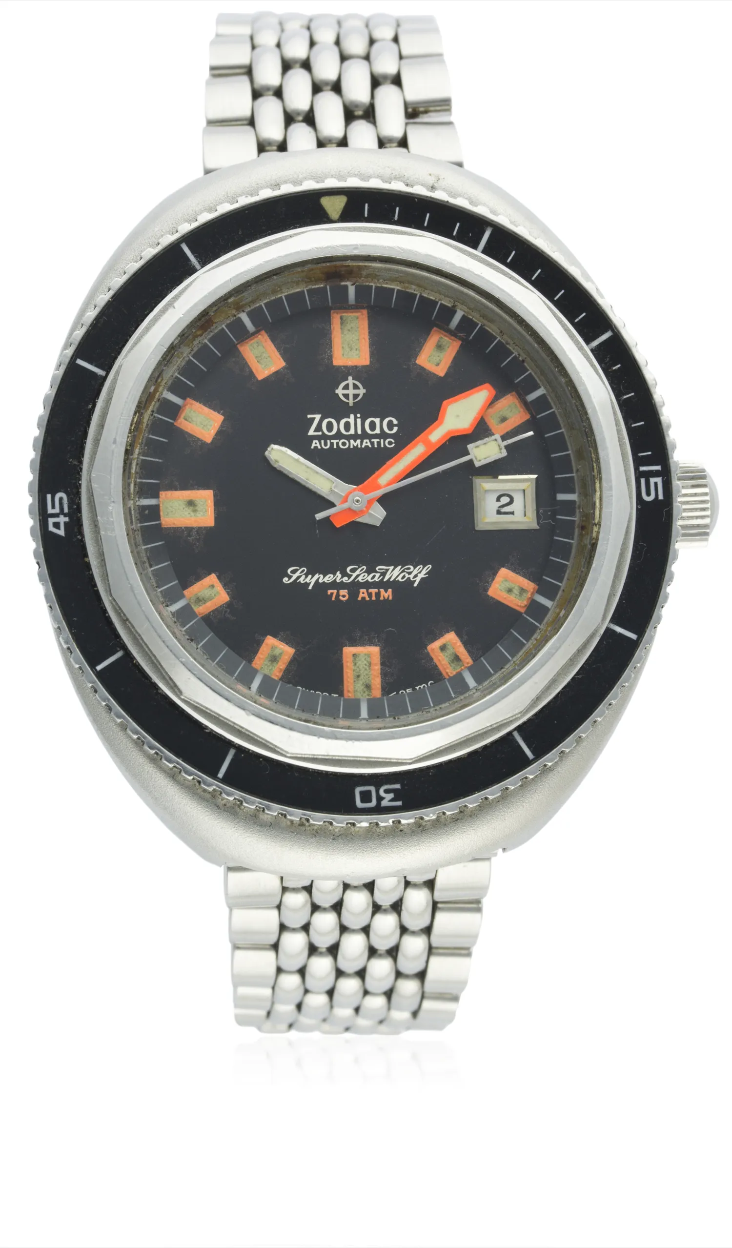 Zodiac Super Sea Wolf 722 836 B 43mm Stainless steel Black