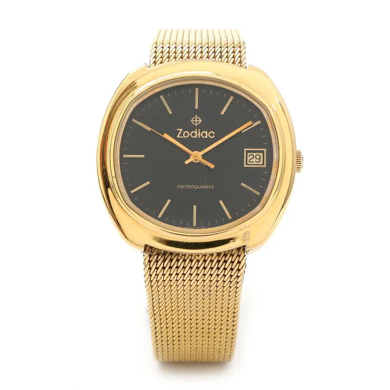 Zodiac Astroquartz 38mm Yellow gold Black