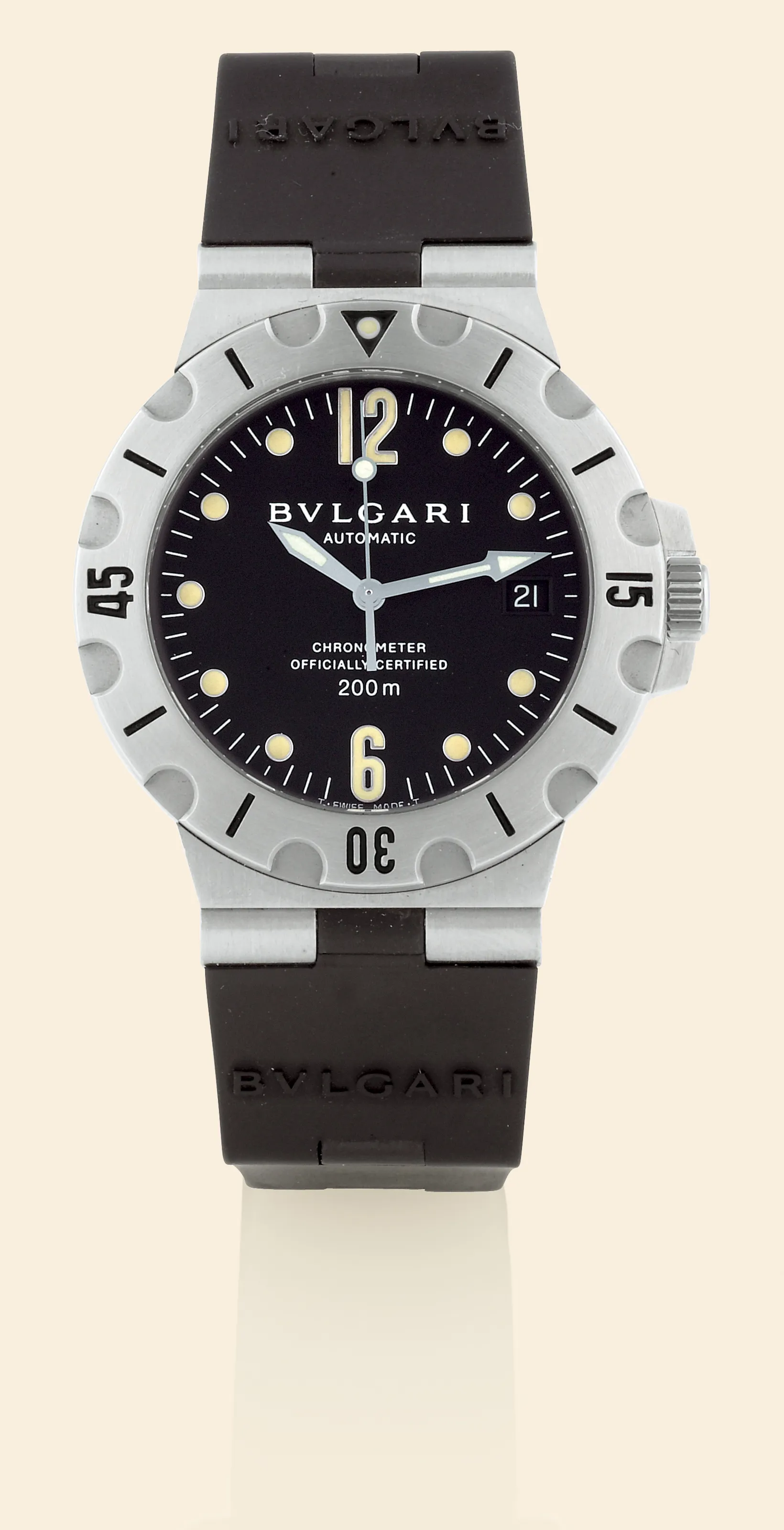 Bulgari Diagono 38mm Stainless steel Black