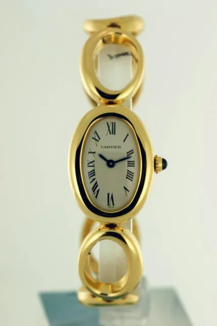 Cartier Baignoire 1967 20mm Yellow gold White