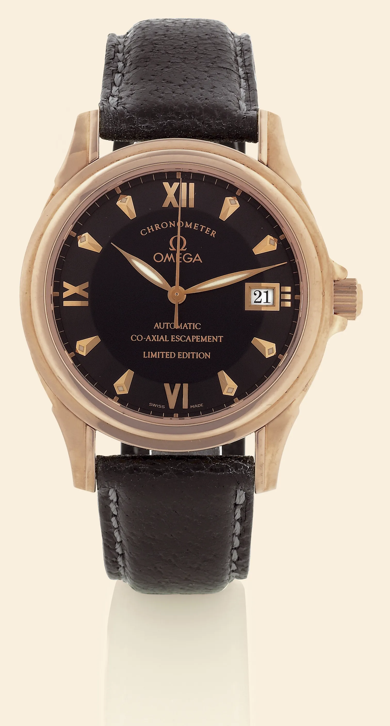 Omega De Ville Co-Axial 37mm Rose gold Black