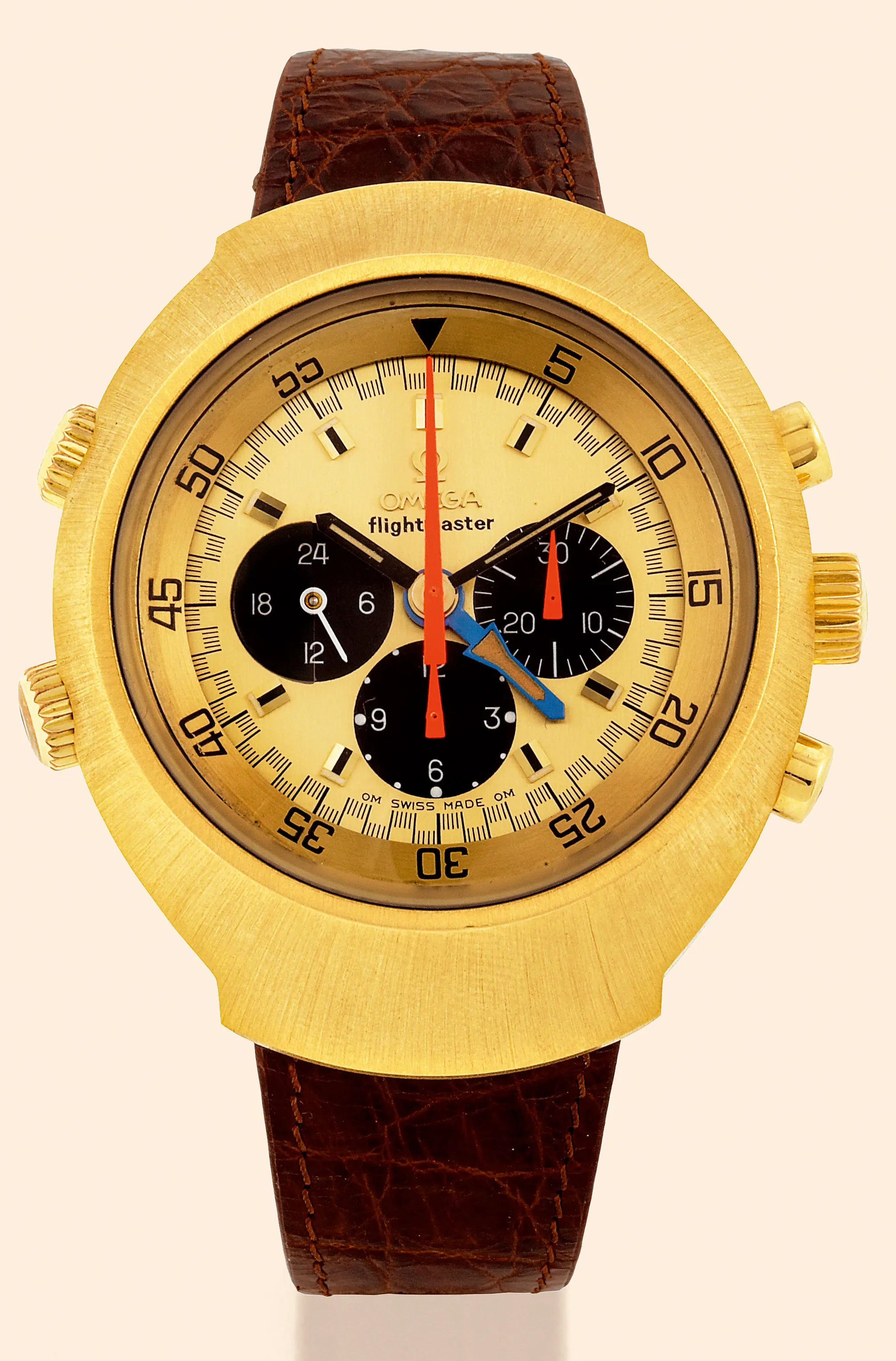 Omega Flightmaster 43mm Yellow gold Bi-color gold and black