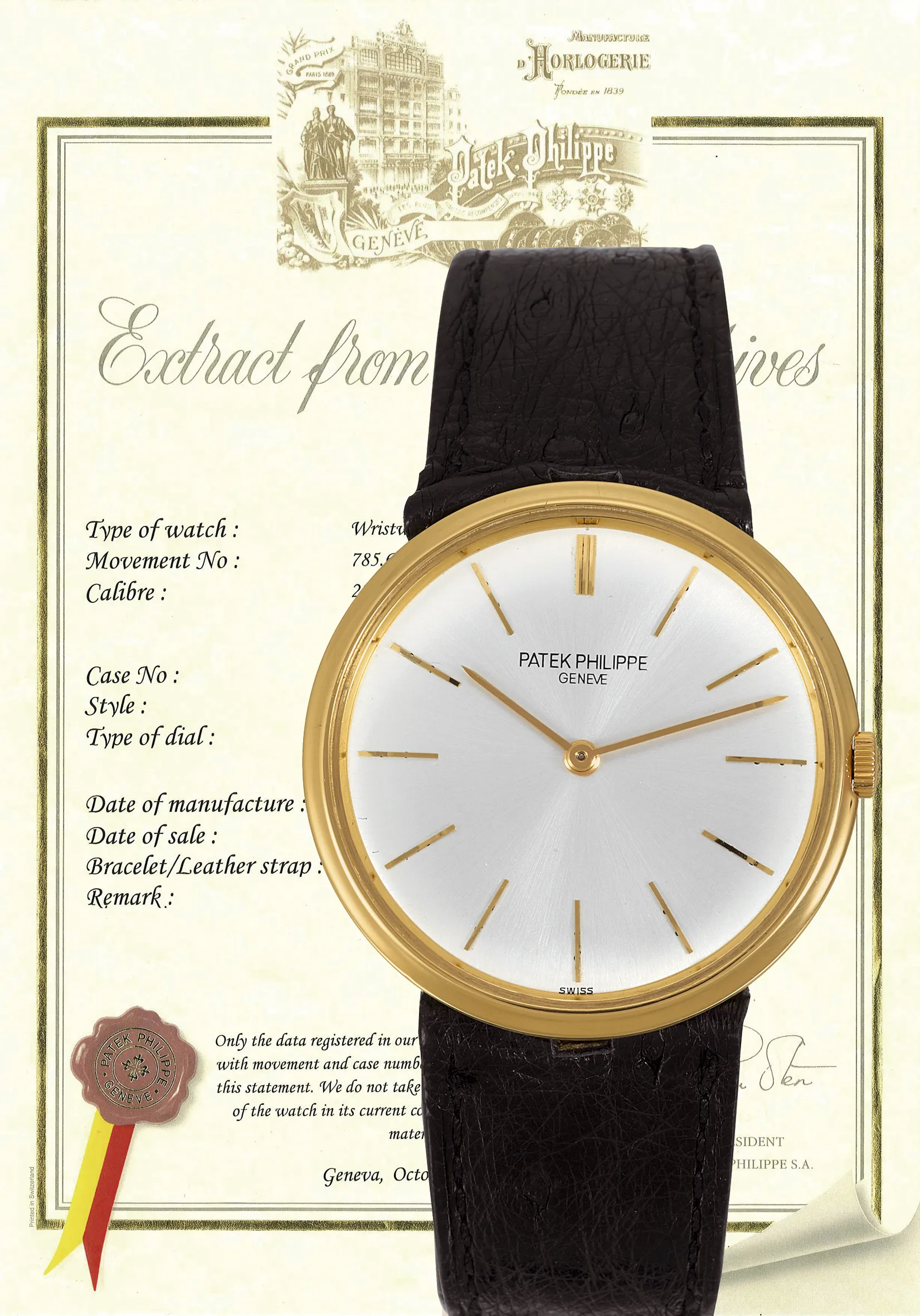 Patek Philippe 2591 34mm Yellow gold matte silver