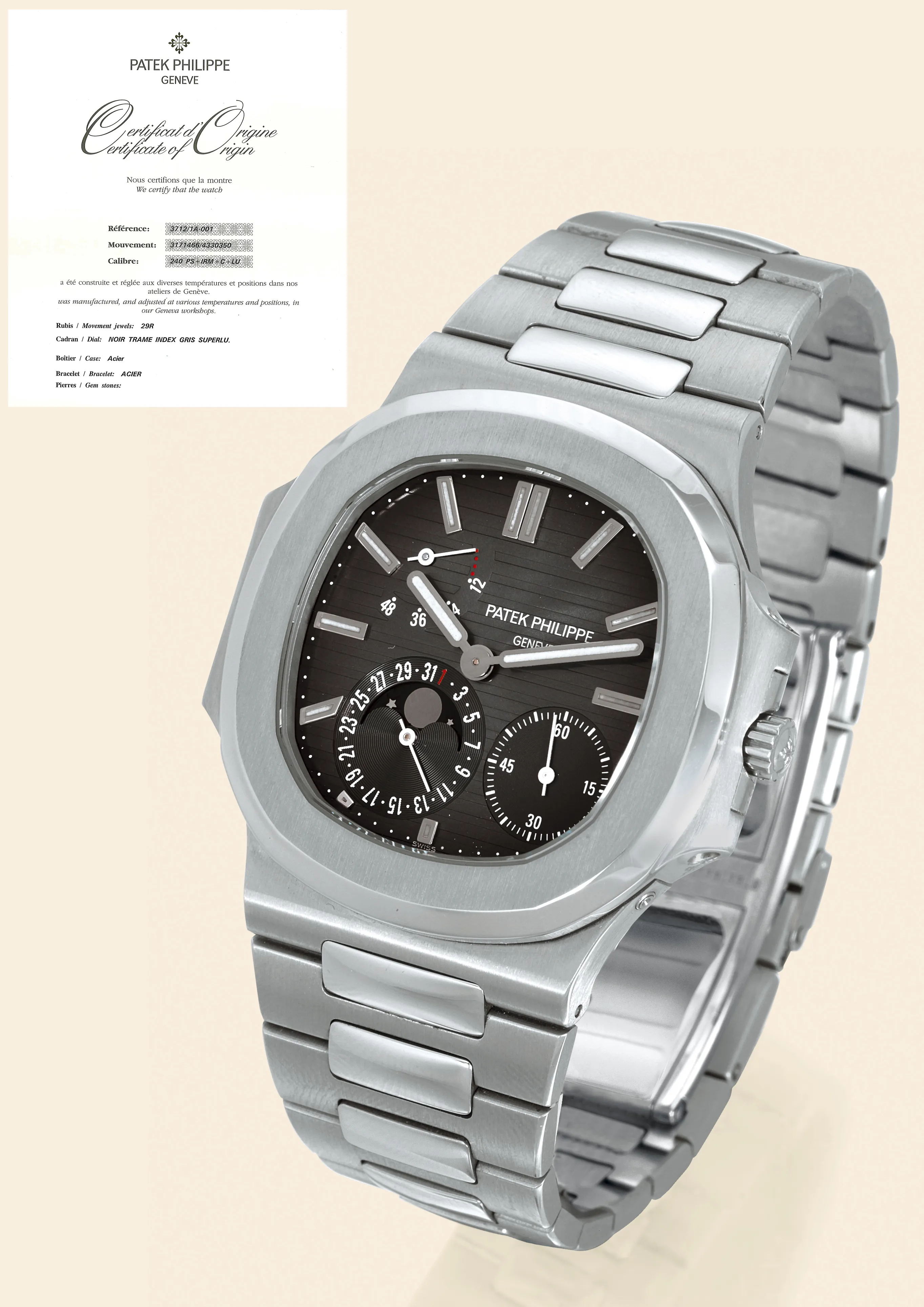 Patek Philippe Nautilus 3712/1A-001 42mm Stainless steel Gray