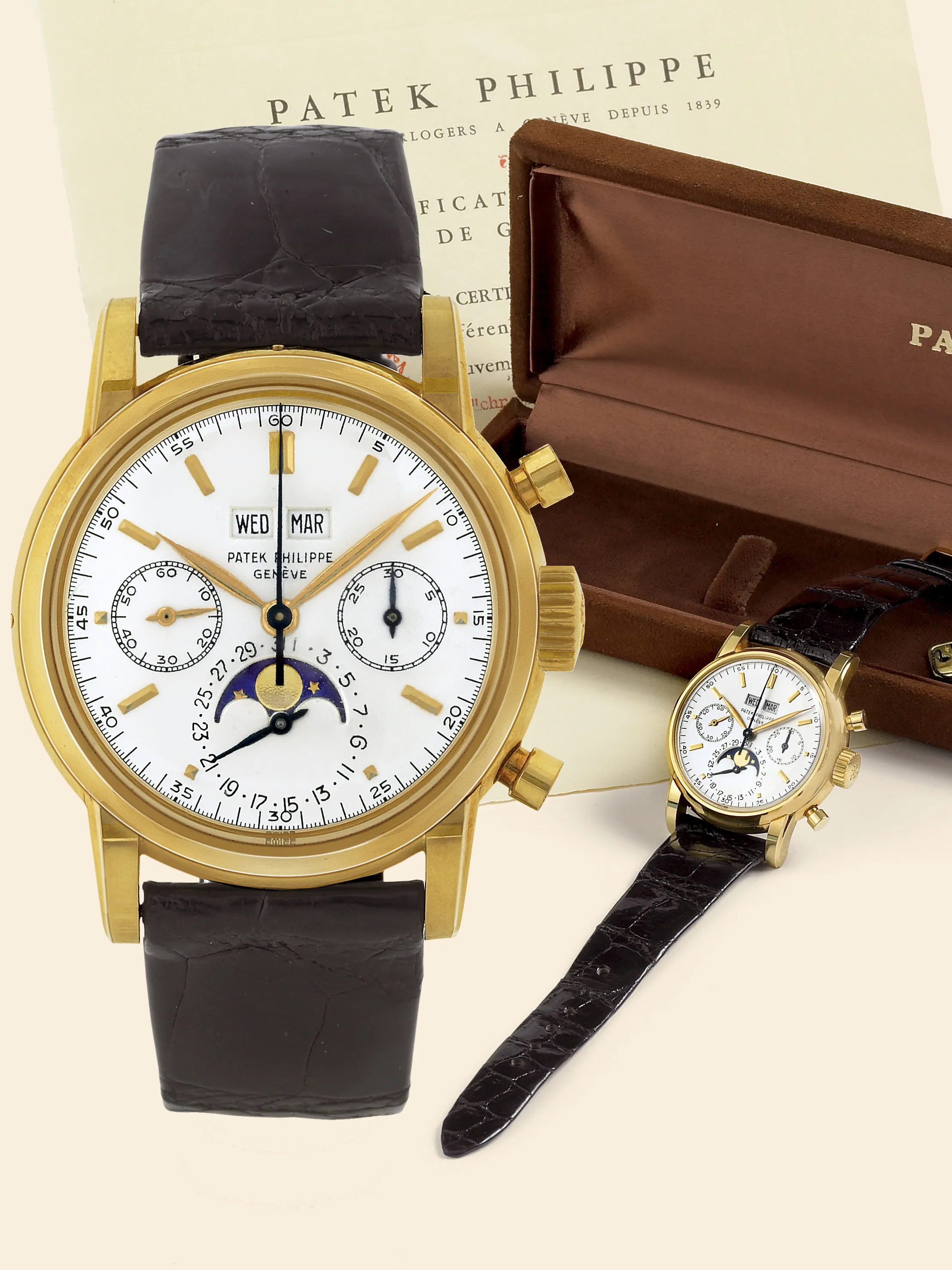 Patek Philippe Perpetual Calendar Chronograph 2499 38mm Yellow gold White