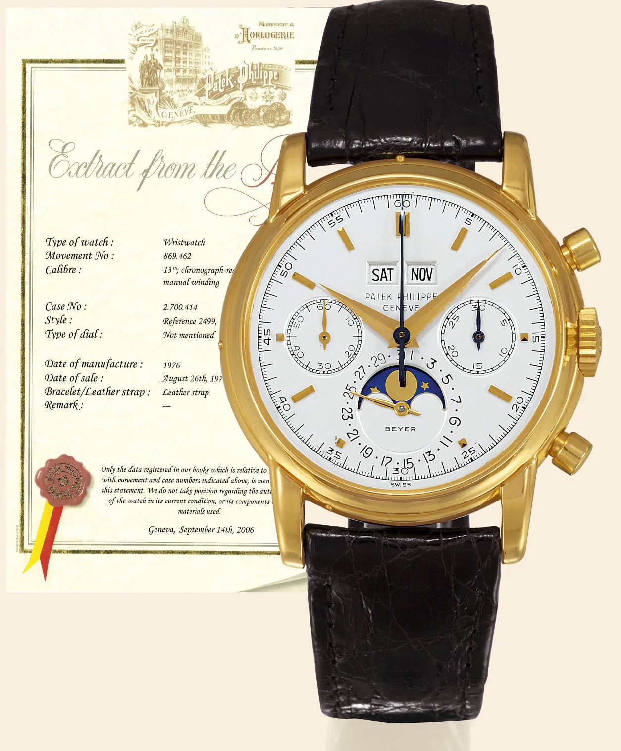 Patek Philippe Perpetual Calendar Chronograph 2499 38mm Yellow gold Silver