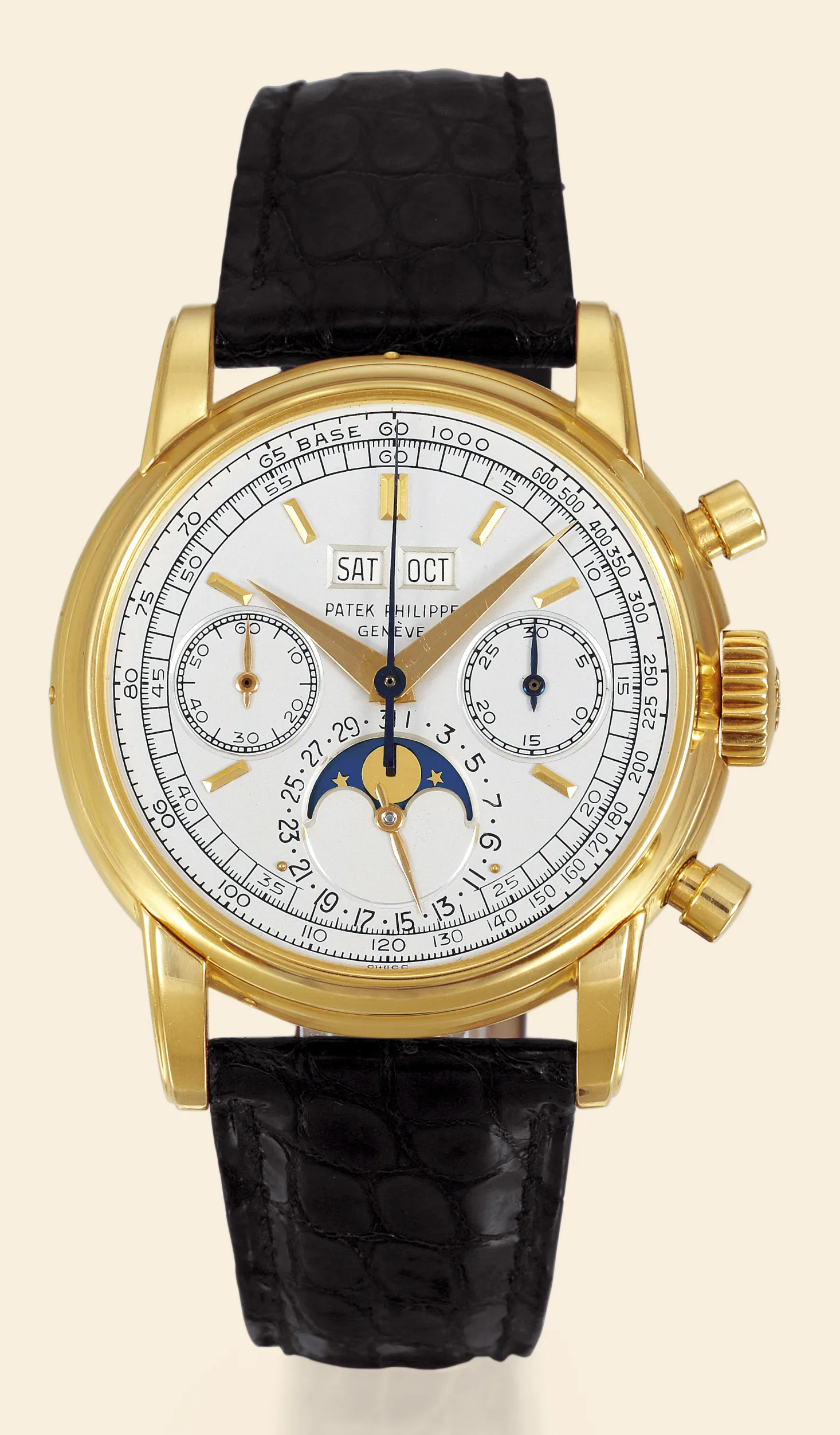 Patek Philippe Perpetual Calendar Chronograph 2499 38mm Yellow gold Silver