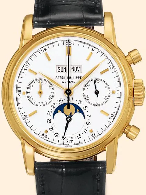 Patek Philippe Perpetual Calendar Chronograph 2499 38mm Yellow gold Silver