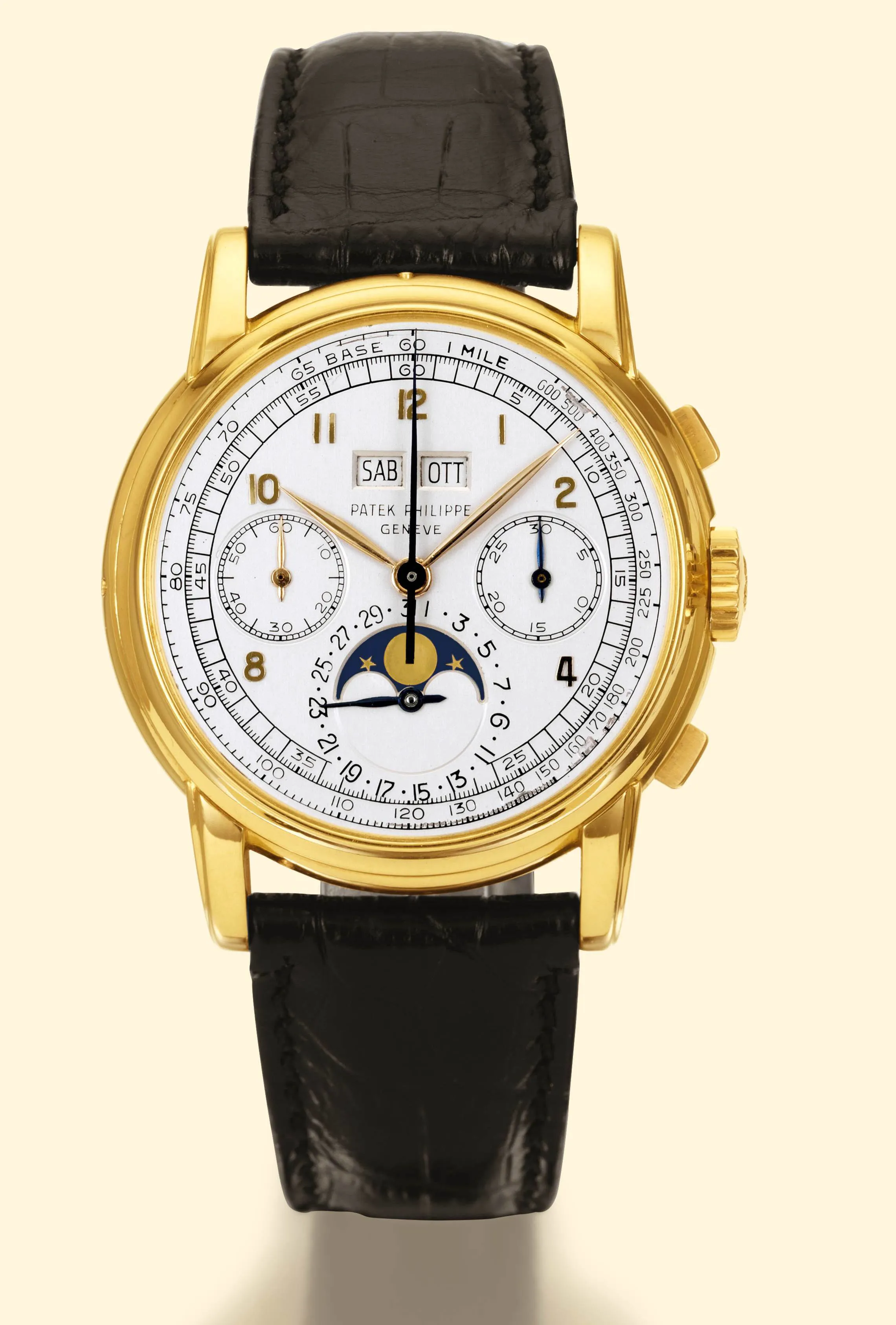 Patek Philippe Perpetual Calendar Chronograph 2499 38mm Yellow gold Silver