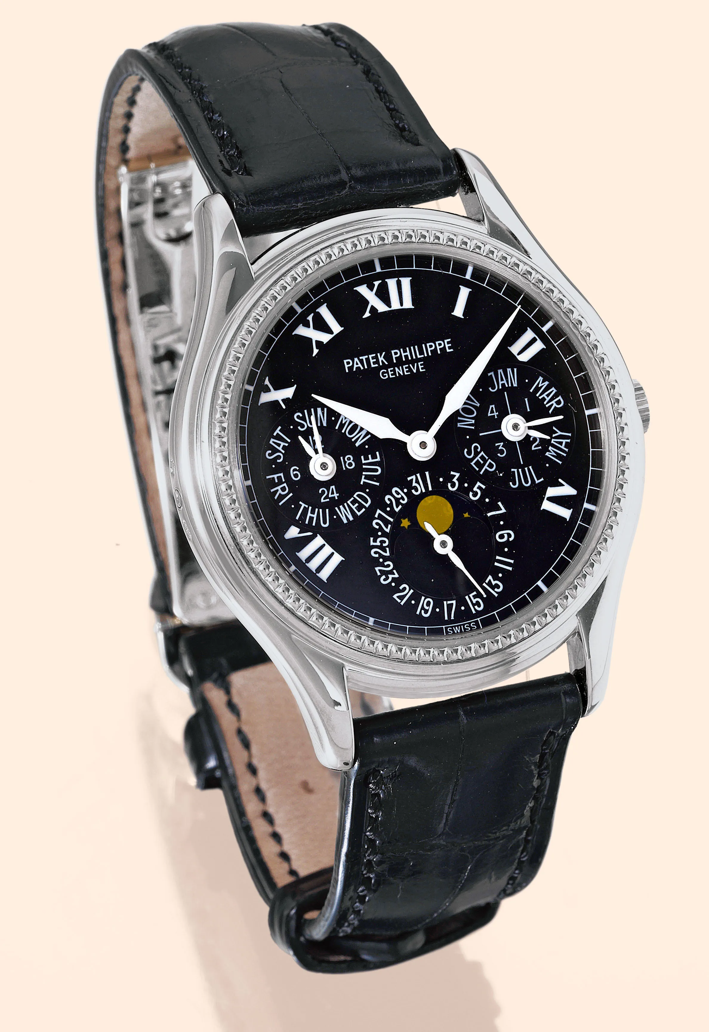 Patek Philippe Perpetual Calendar 5038 36mm White gold Black