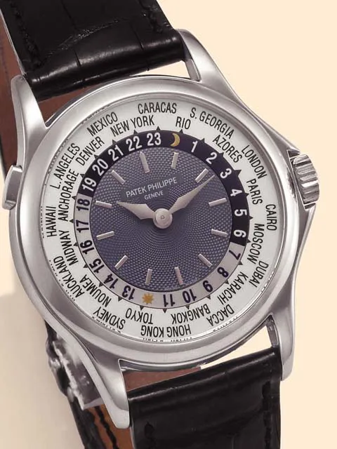 Patek Philippe World Time 5110P 37mm Platinum Blue