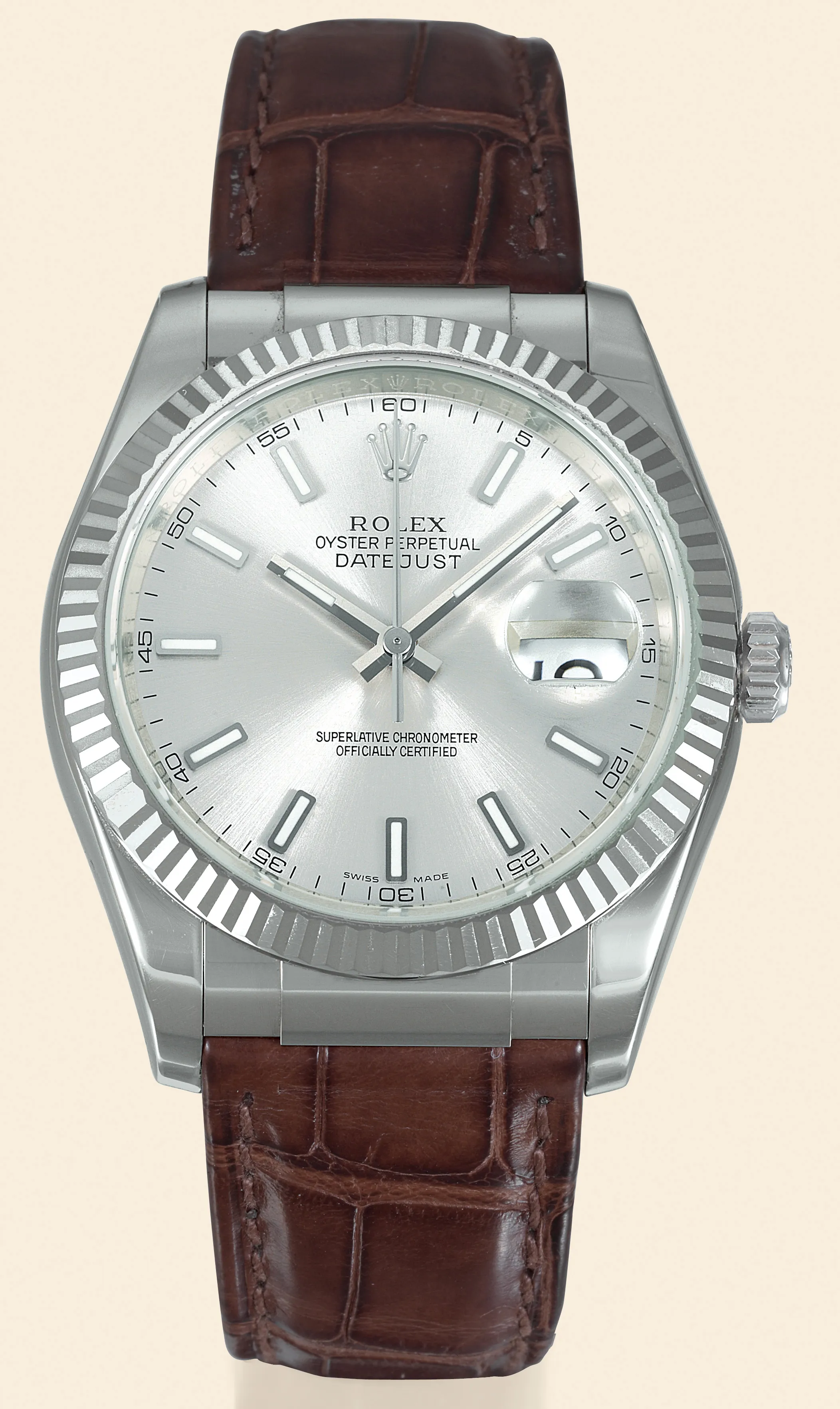 Rolex Datejust 36 116139 37mm White gold Silver