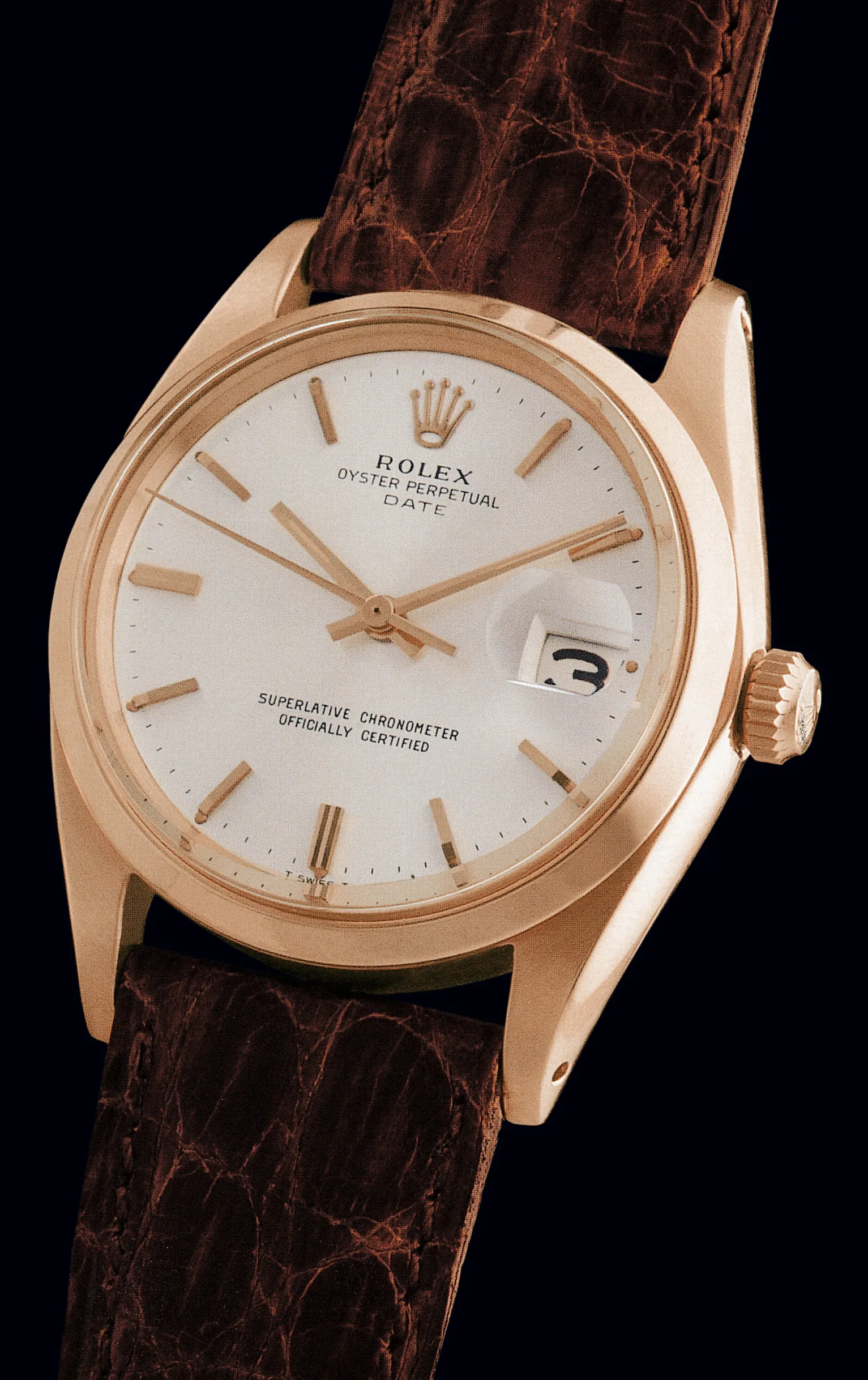 Rolex Oyster Perpetual 1500 34mm Rose gold White