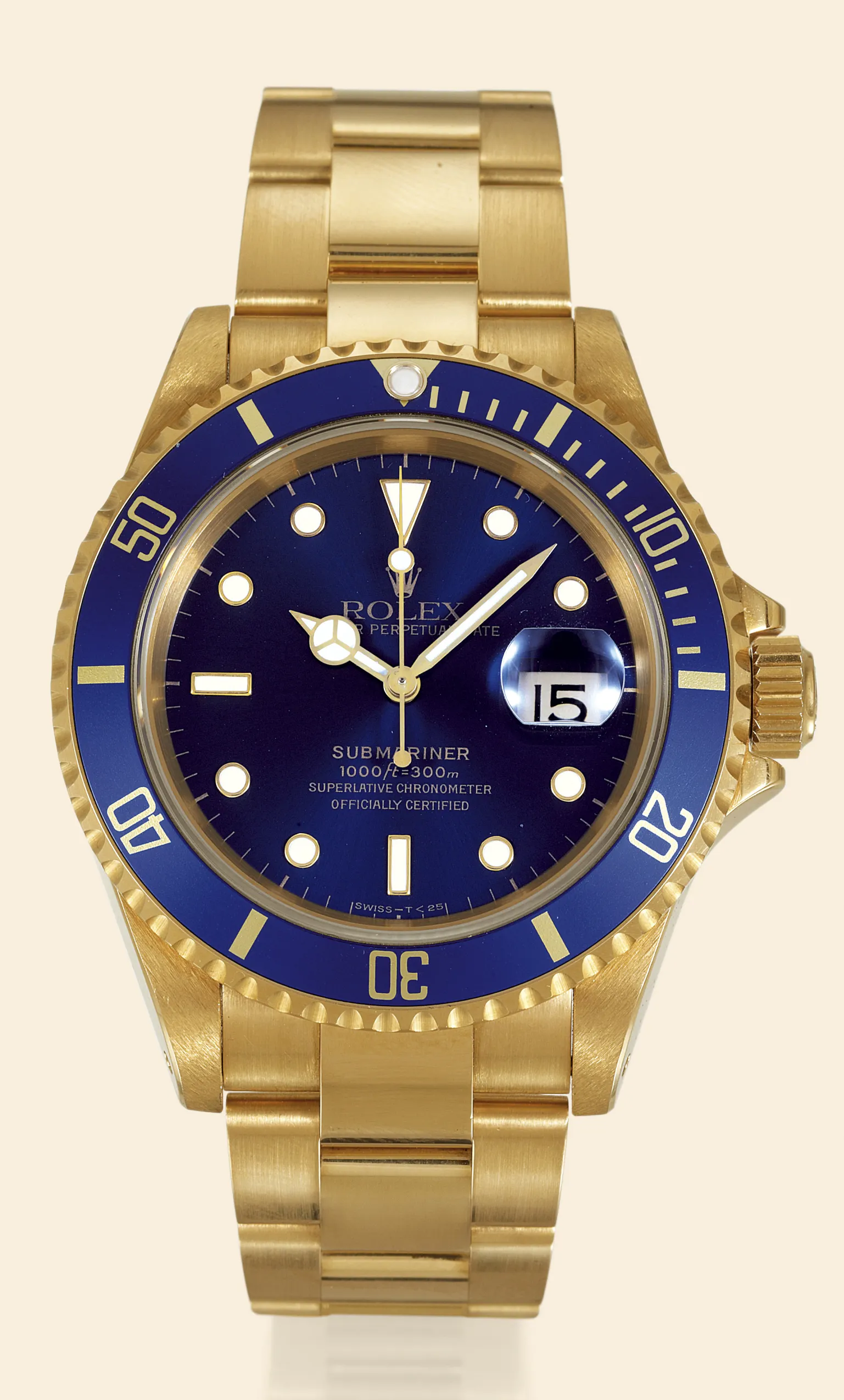 Rolex Oyster Perpetual 16618 / 16610 40mm Yellow gold Blue