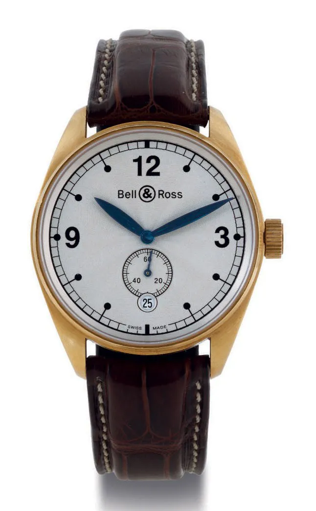 Bell & Ross 37.5mm Yellow gold Silver Guilloche