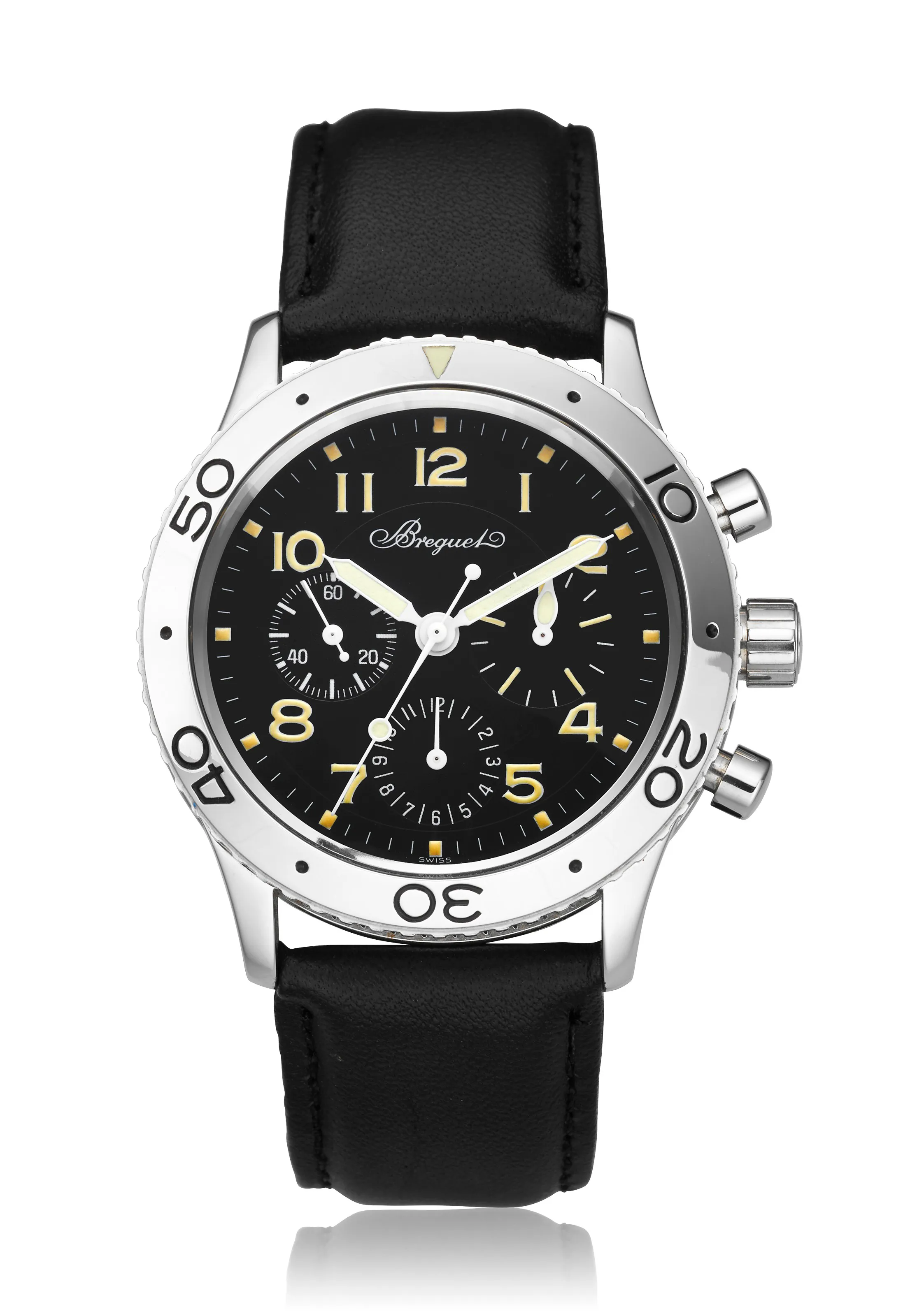 Breguet Type XX Aéronavale 3800 39mm Stainless steel Black