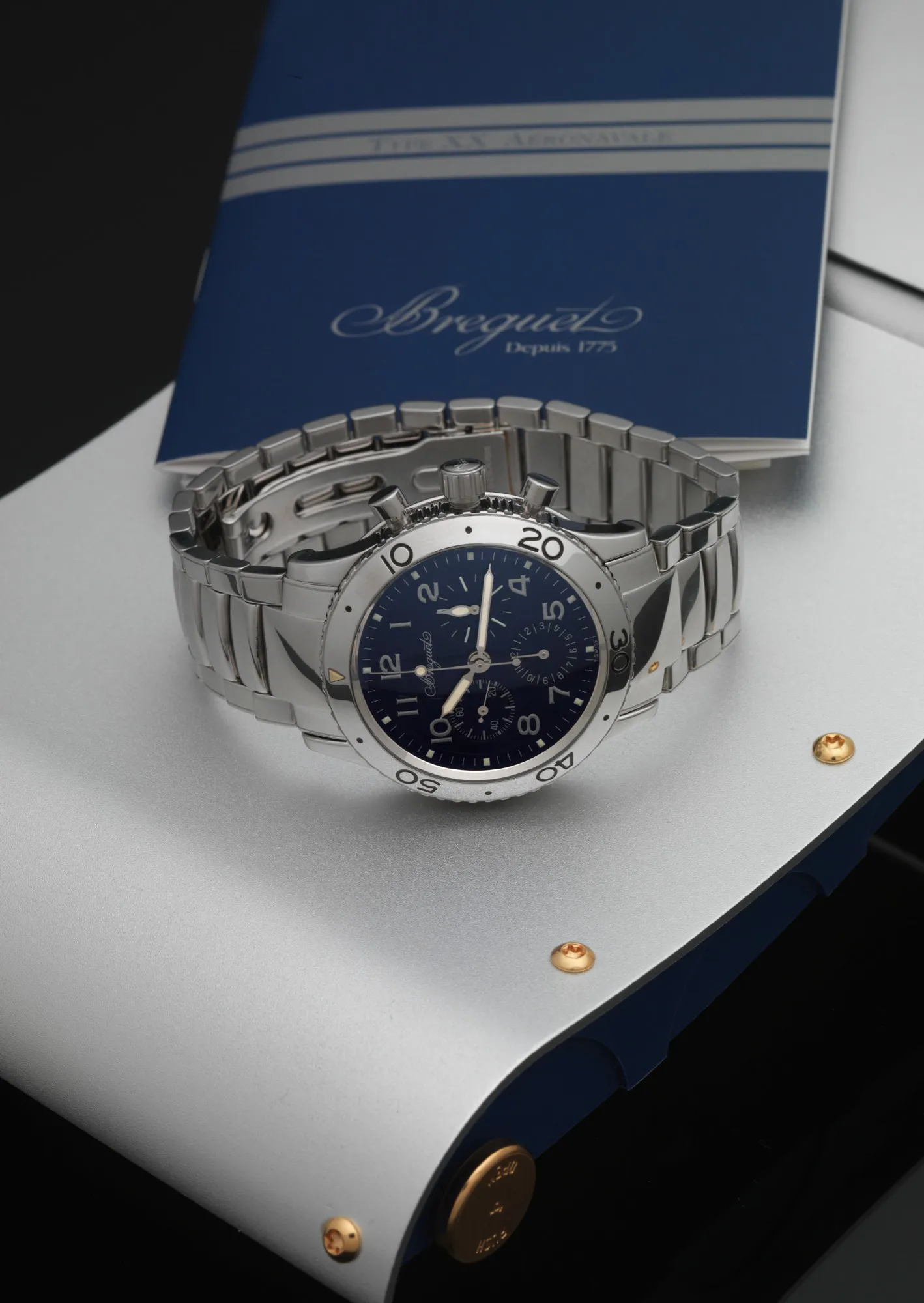 Breguet Type XX 3807 40mm Stainless steel Blue