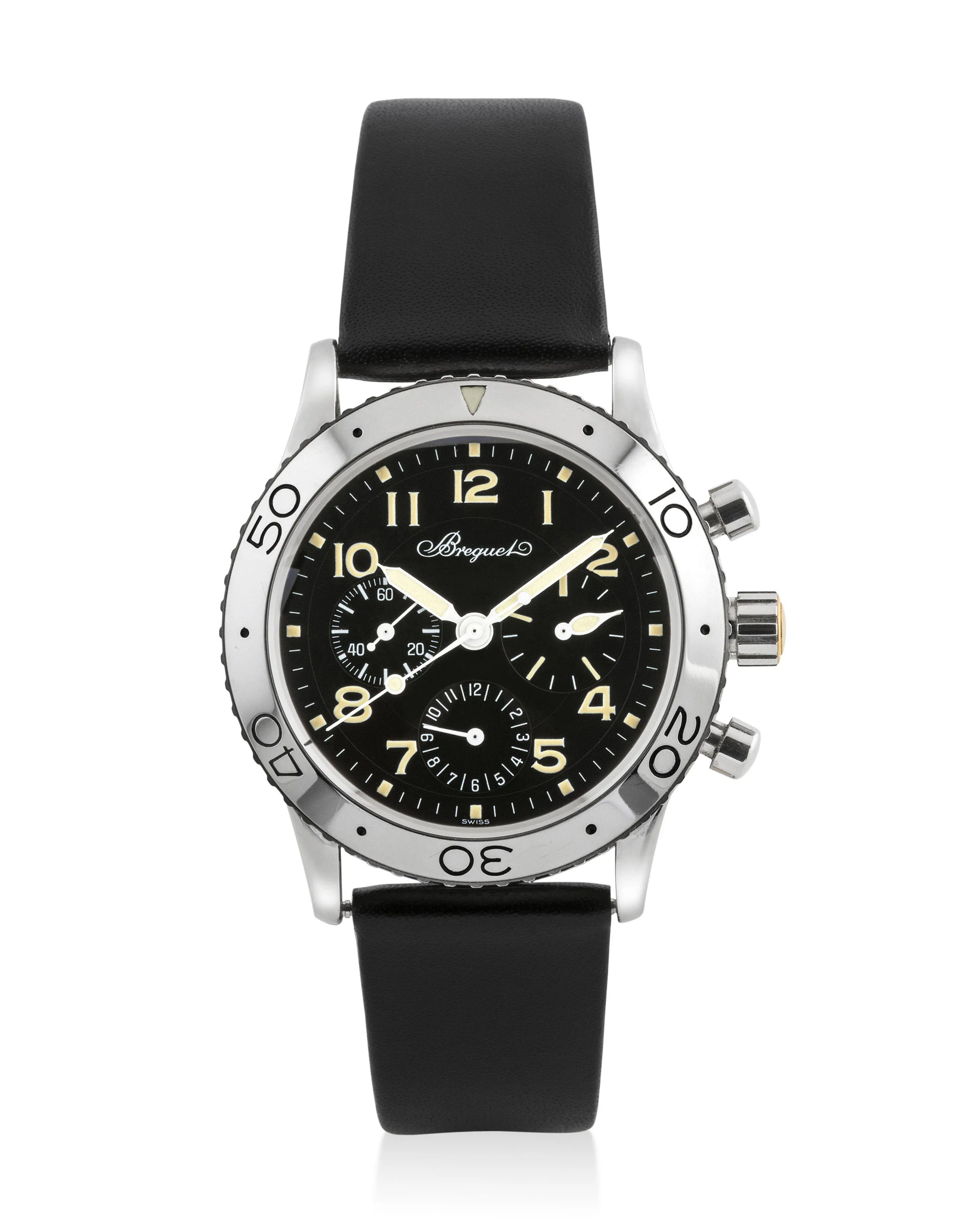 Breguet Type XX Aéronavale 3800 39mm Stainless steel Black