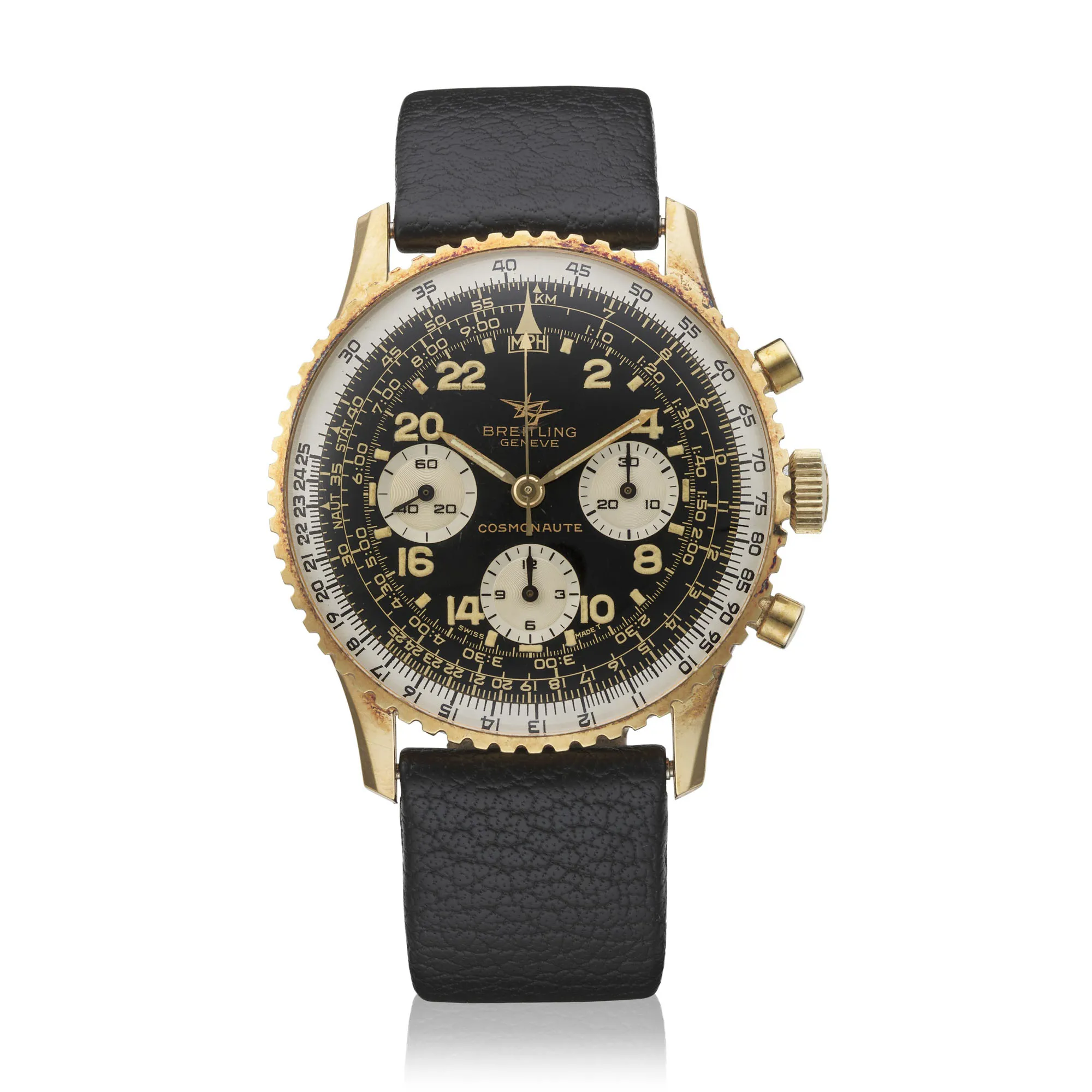 Breitling Navitimer Cosmonaute 809 42mm Yellow gold and Stainless steel Black