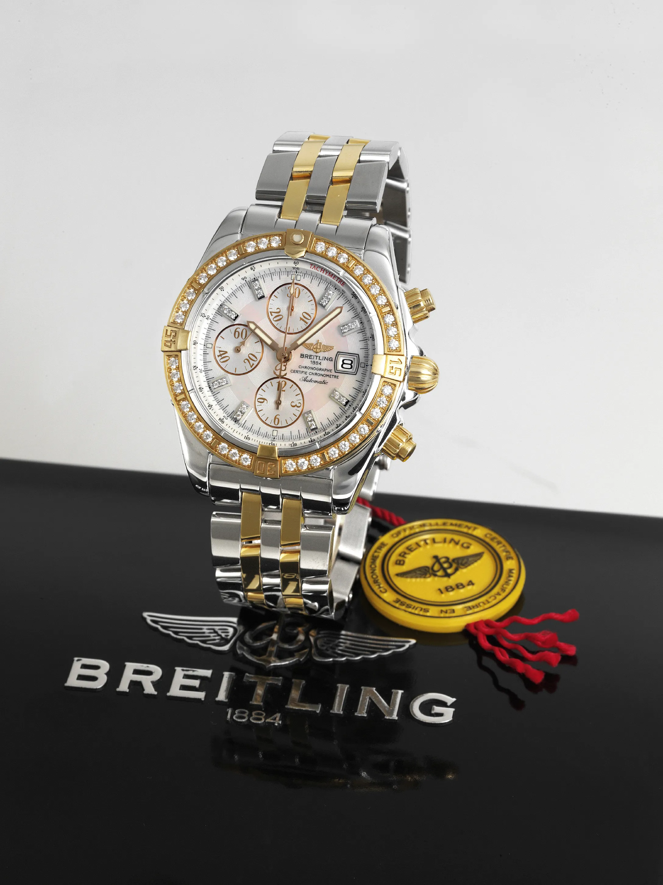 Breitling Chronomat C13356 45mm Yellow gold and Stainless steel Mother-of-pearl