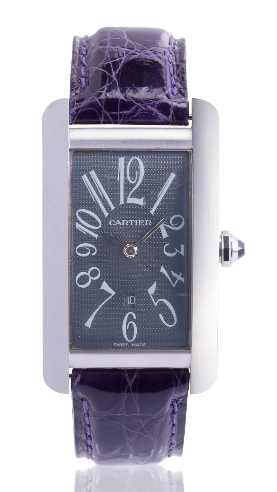 Cartier American Tank 1741 26.5mm White gold Grey