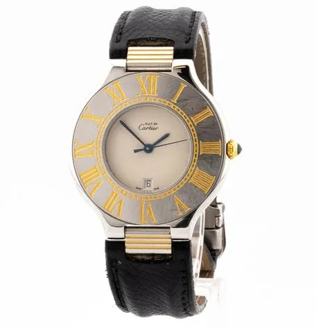 Cartier Must 21 126 00 P 34.5mm Yellow gold and Stainless steel Champagne