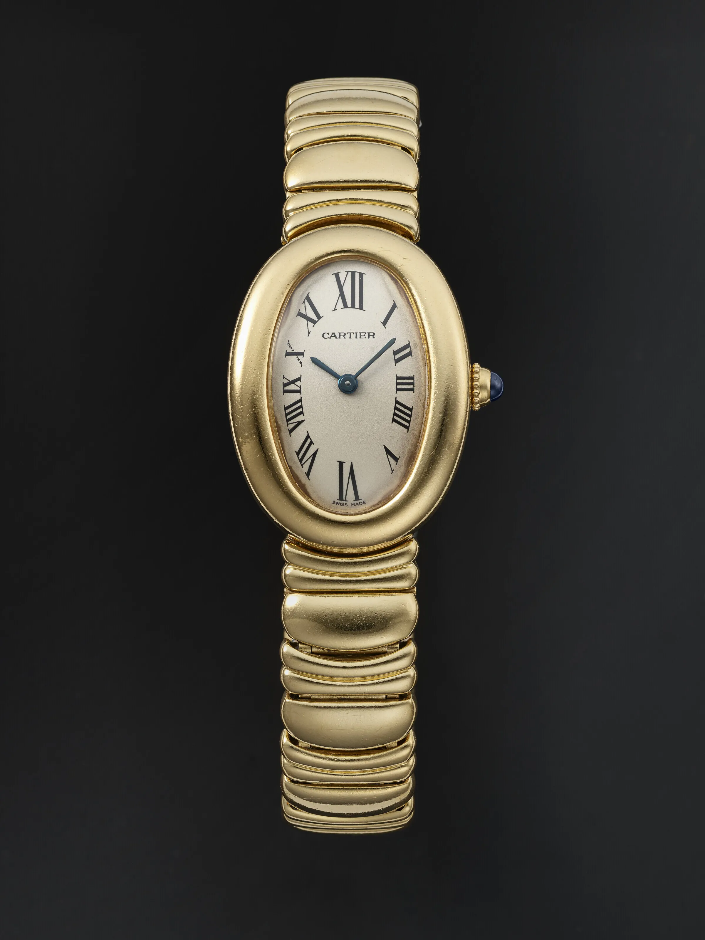 Cartier Baignoire 1954 22.5mm Yellow gold White