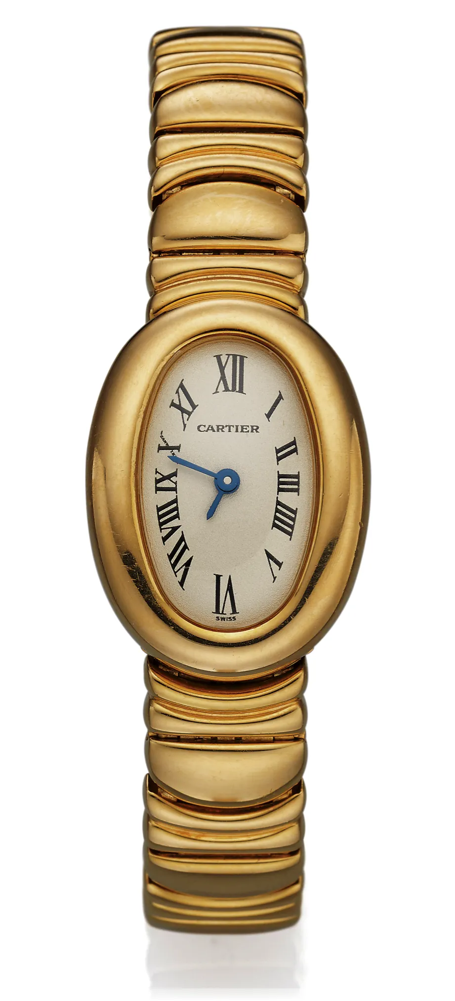 Cartier Baignoire 1960 18mm Yellow gold Silver