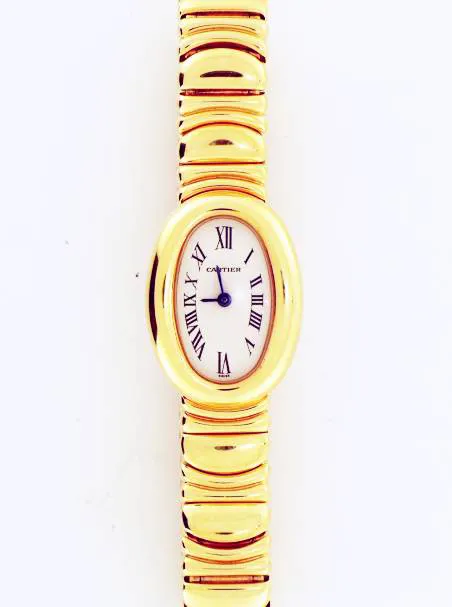 Cartier Baignoire 1960 18mm Yellow gold Silver