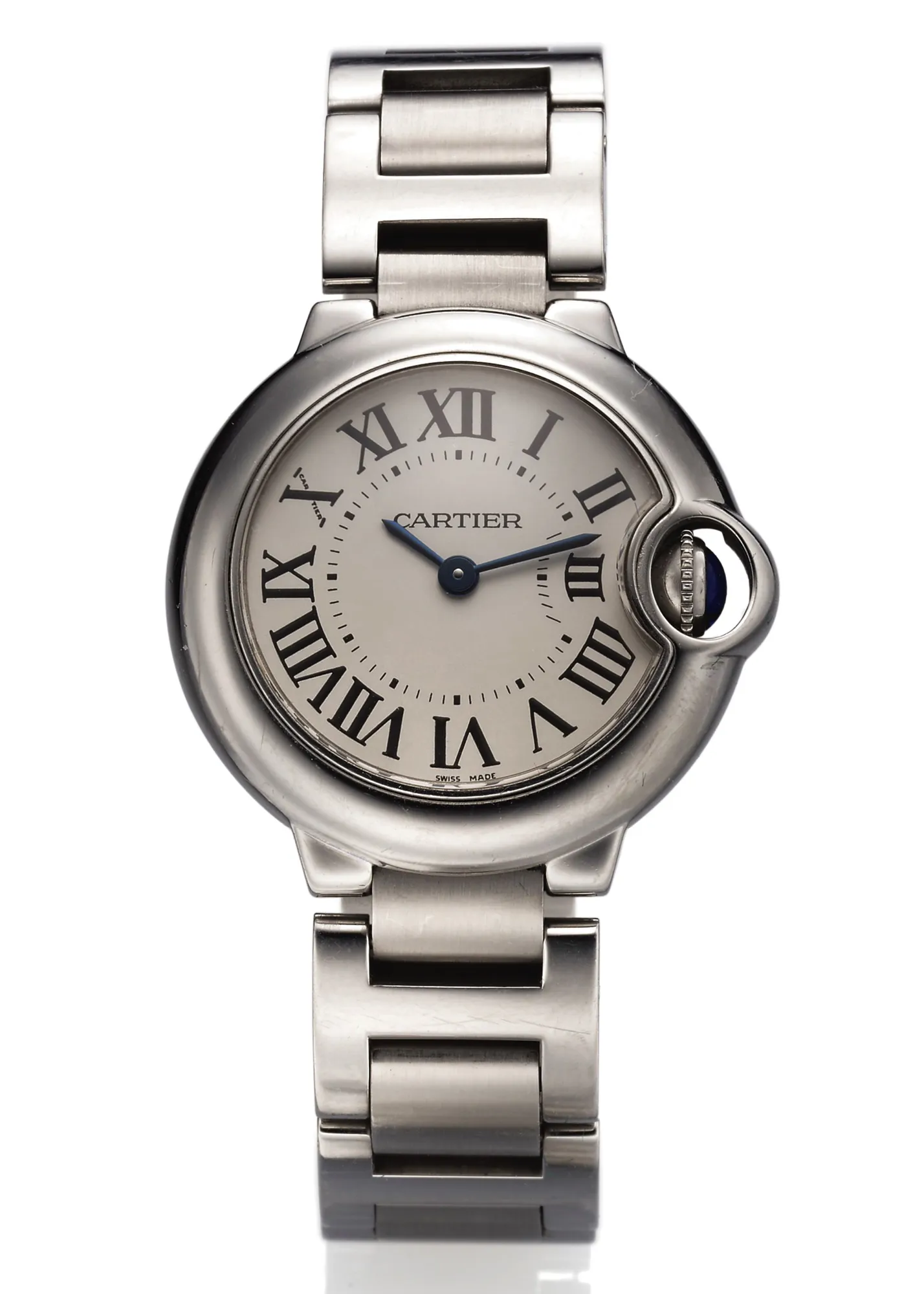 Cartier Ballon Bleu 3009 28mm Stainless steel White