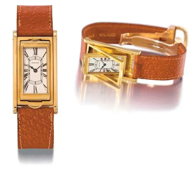 Cartier Cabriolet Reversible 20mm Yellow gold Silvered sectored