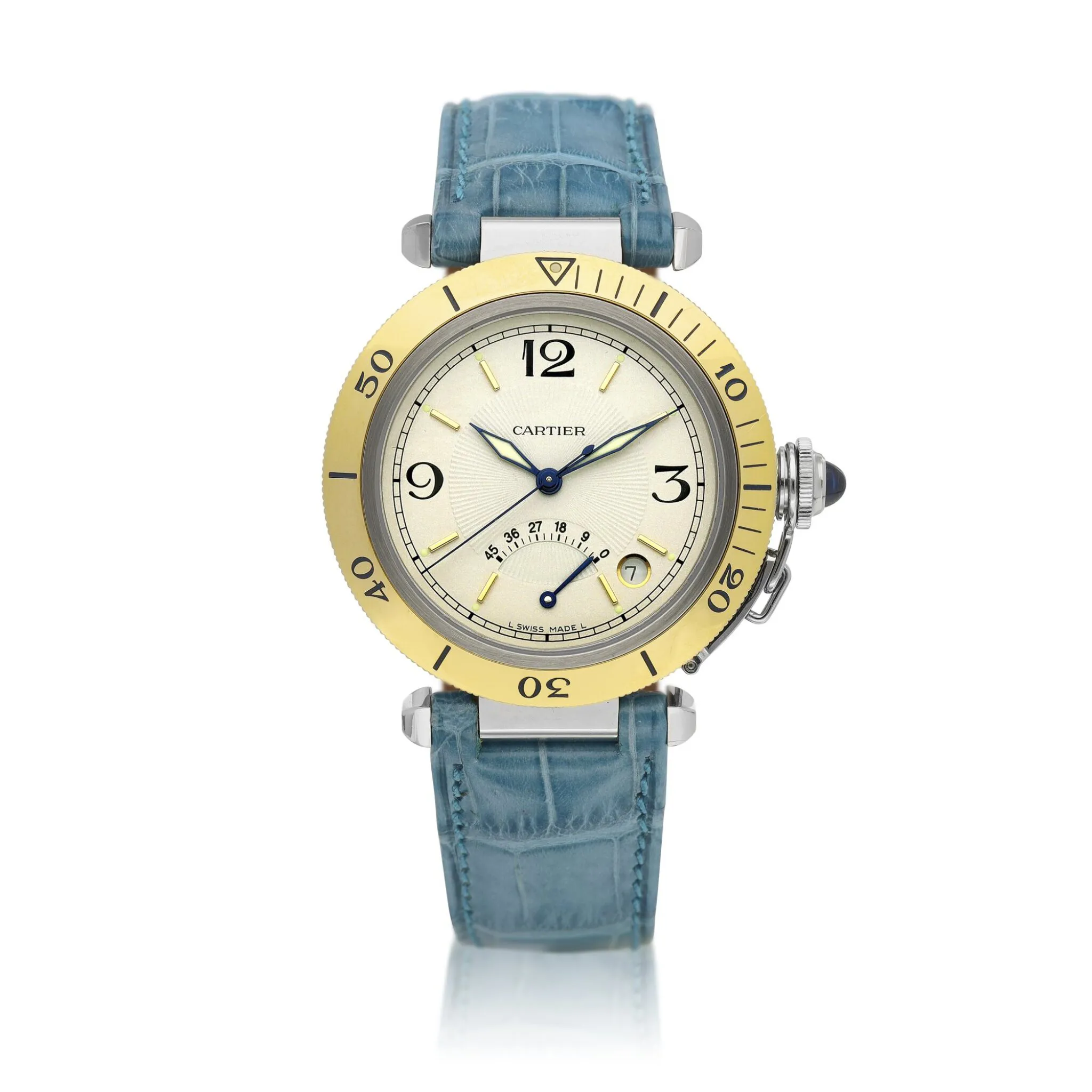 Cartier Pasha 1033 38mm Yellow gold and stainless steel Silver