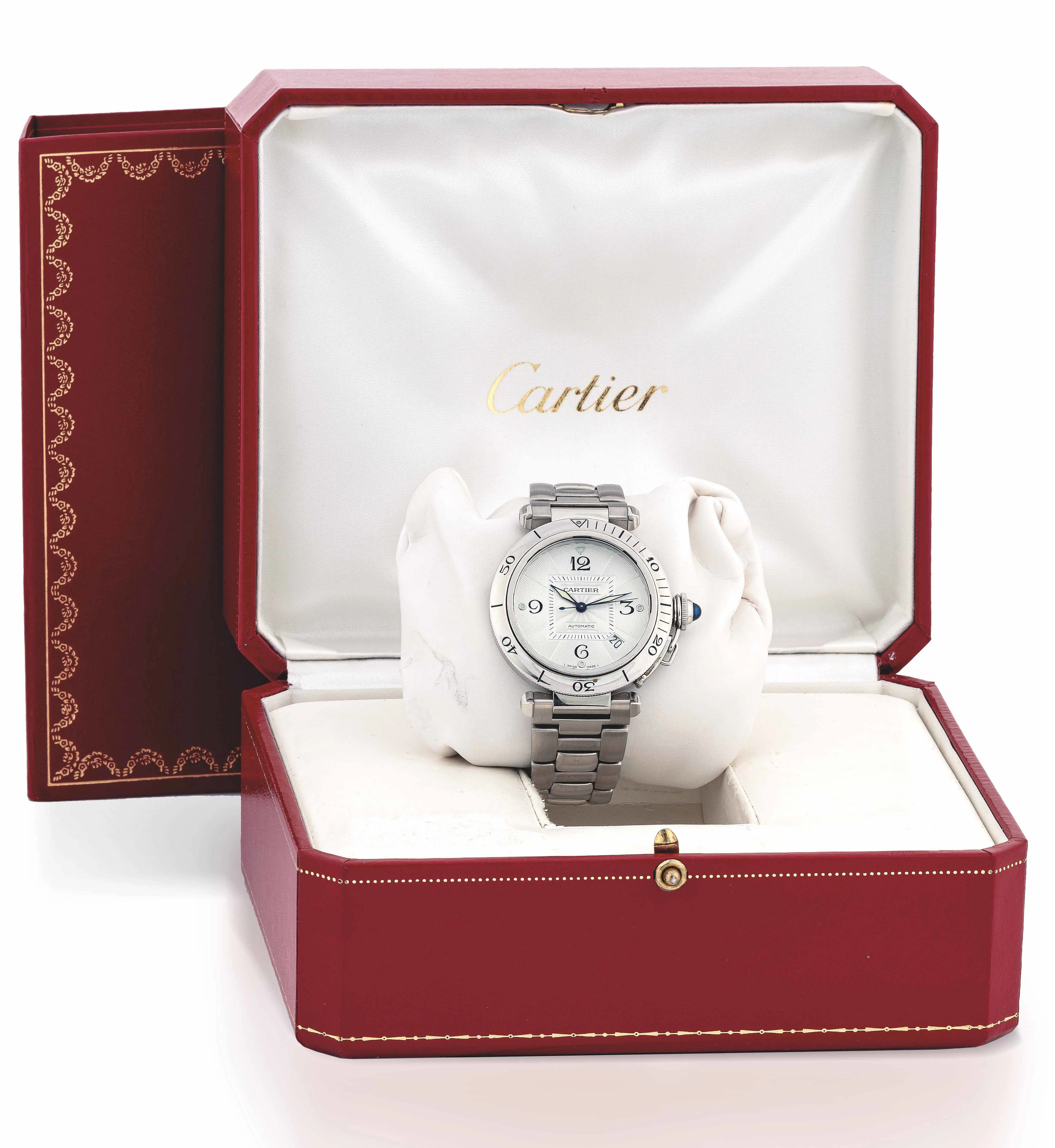 Cartier Pasha 2379 38mm Stainless steel White