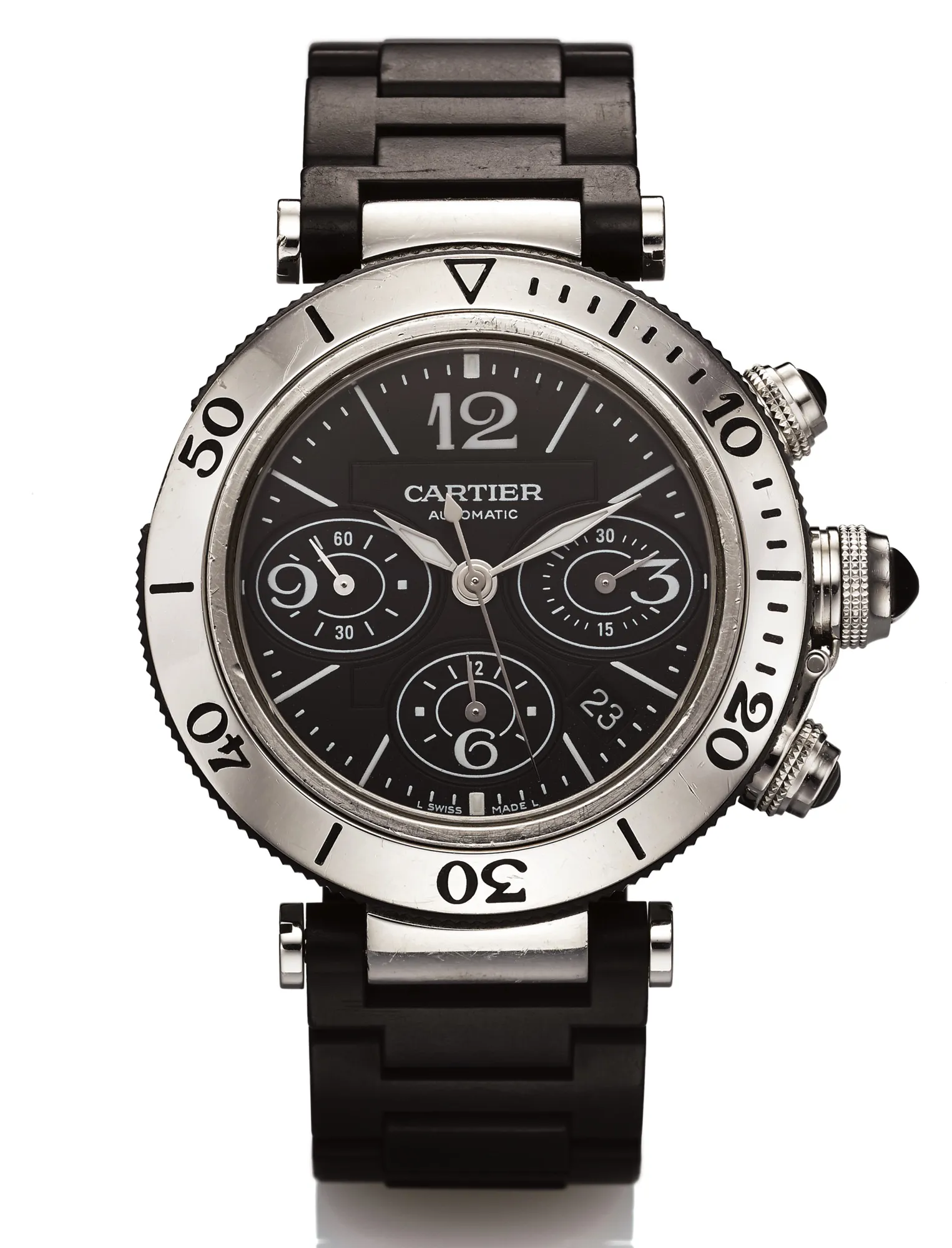 Cartier Pasha C 2995 42mm Stainless steel Black