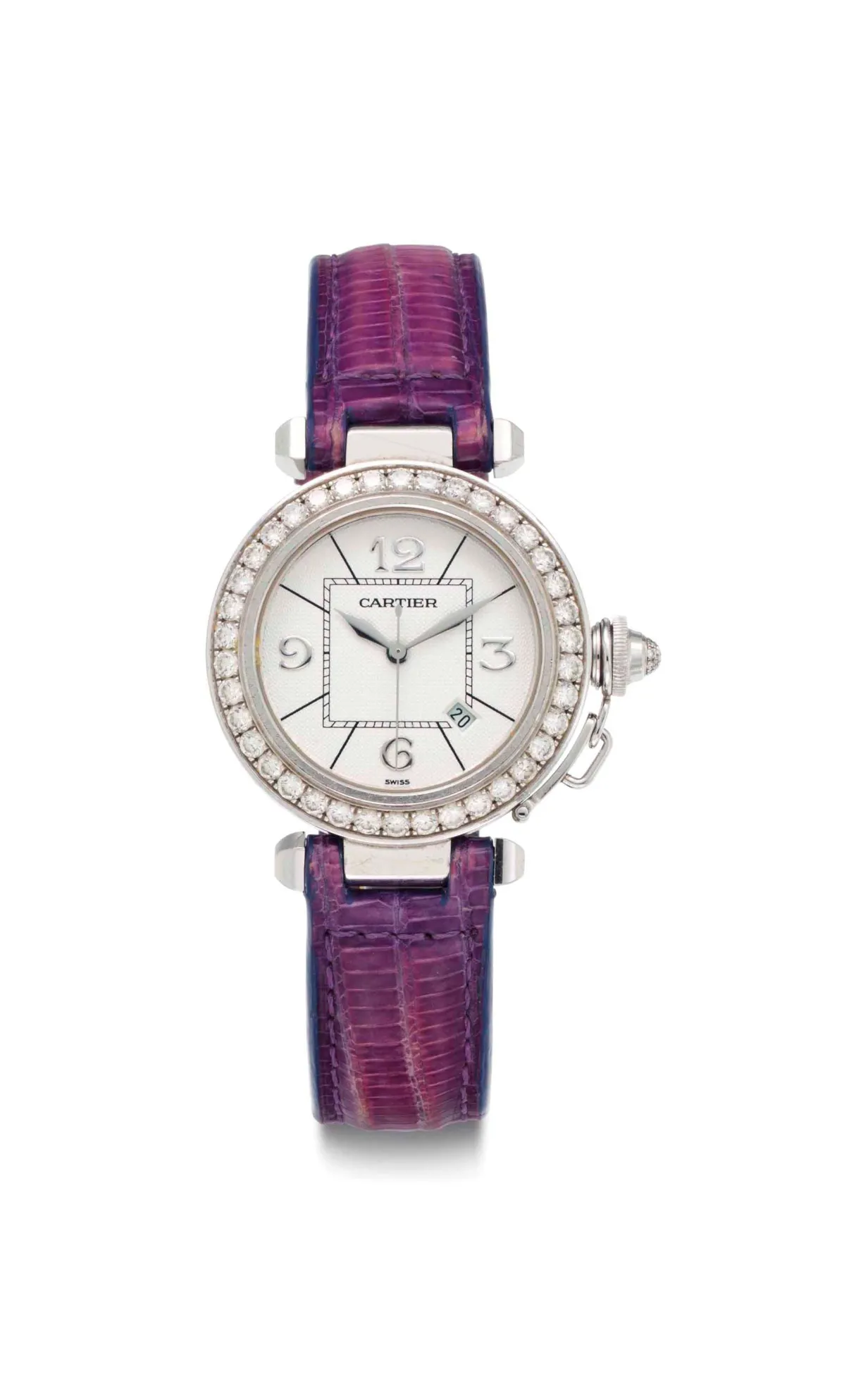 Cartier Pasha 2398 32.5mm White gold Silver