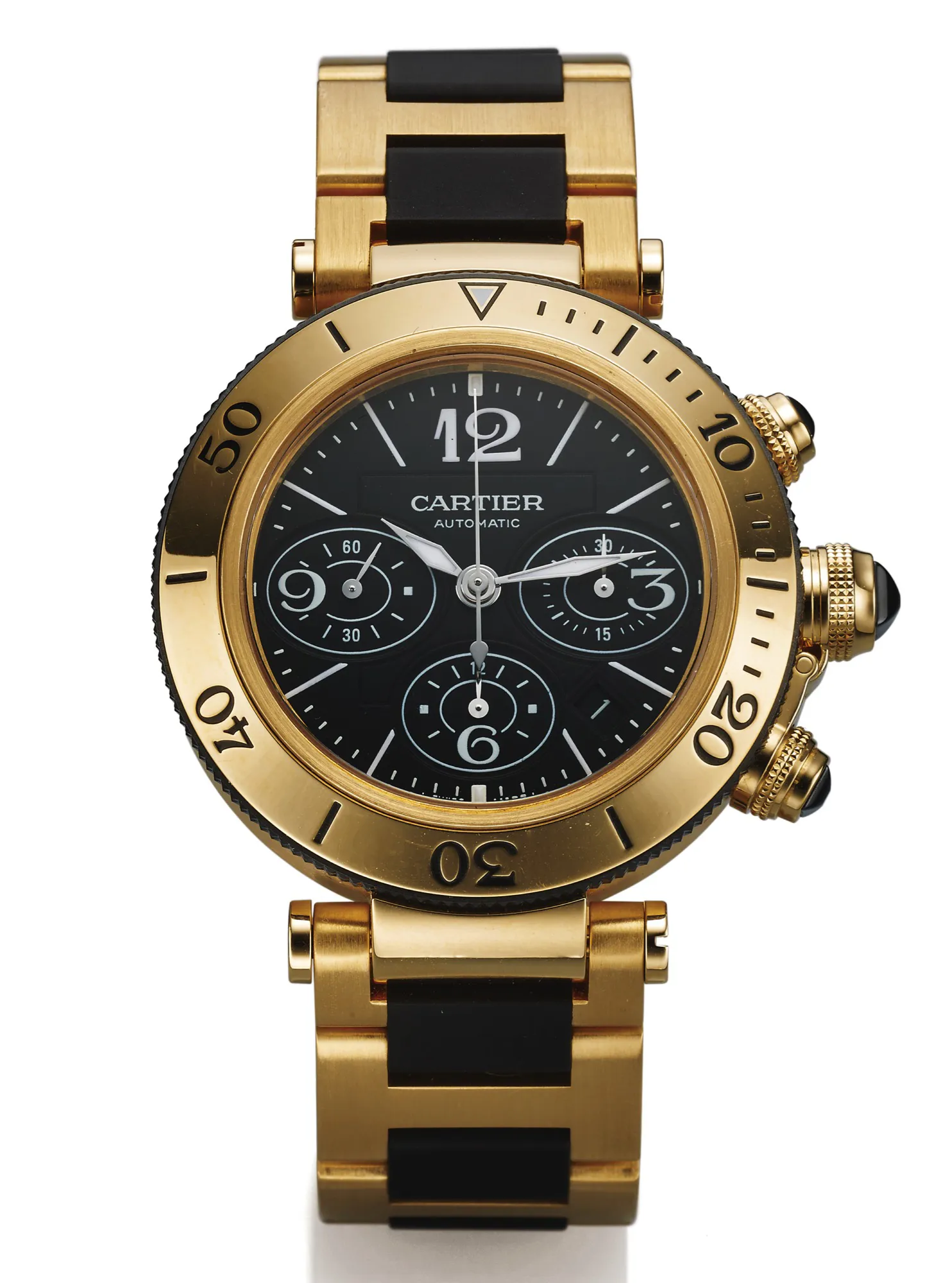 Cartier Pasha 3027 43mm Yellow gold Black