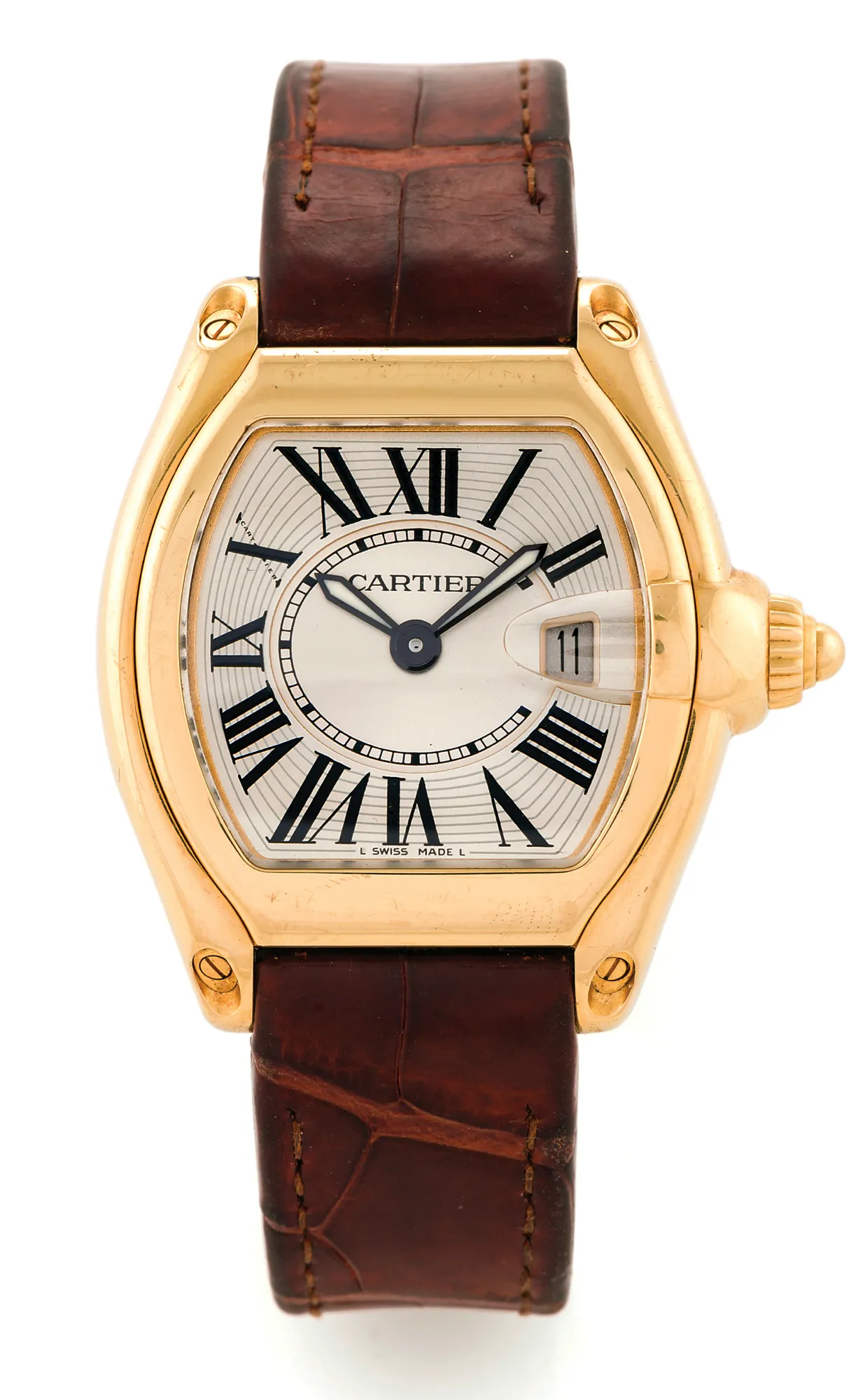 Cartier Roadster 2676 31mm Yellow gold Silver