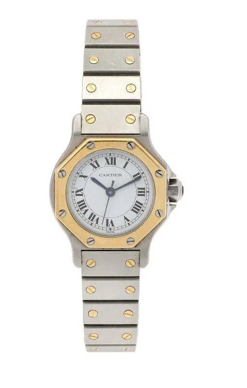 Cartier Santos 0907 25mm Yellow gold and Stainless steel White