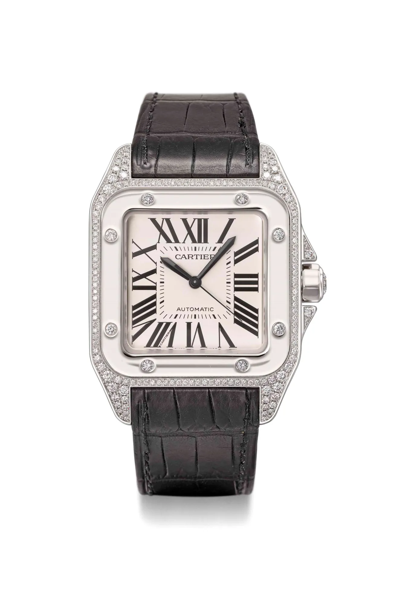 Cartier Santos 100 2744 38mm White gold White