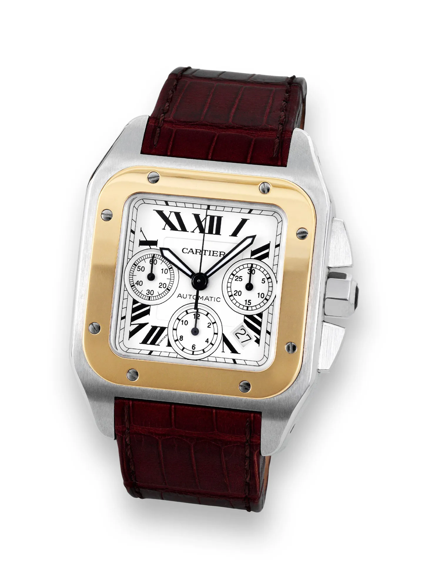 Cartier Santos 2740 55mm Yellow gold and Stainless steel Silver