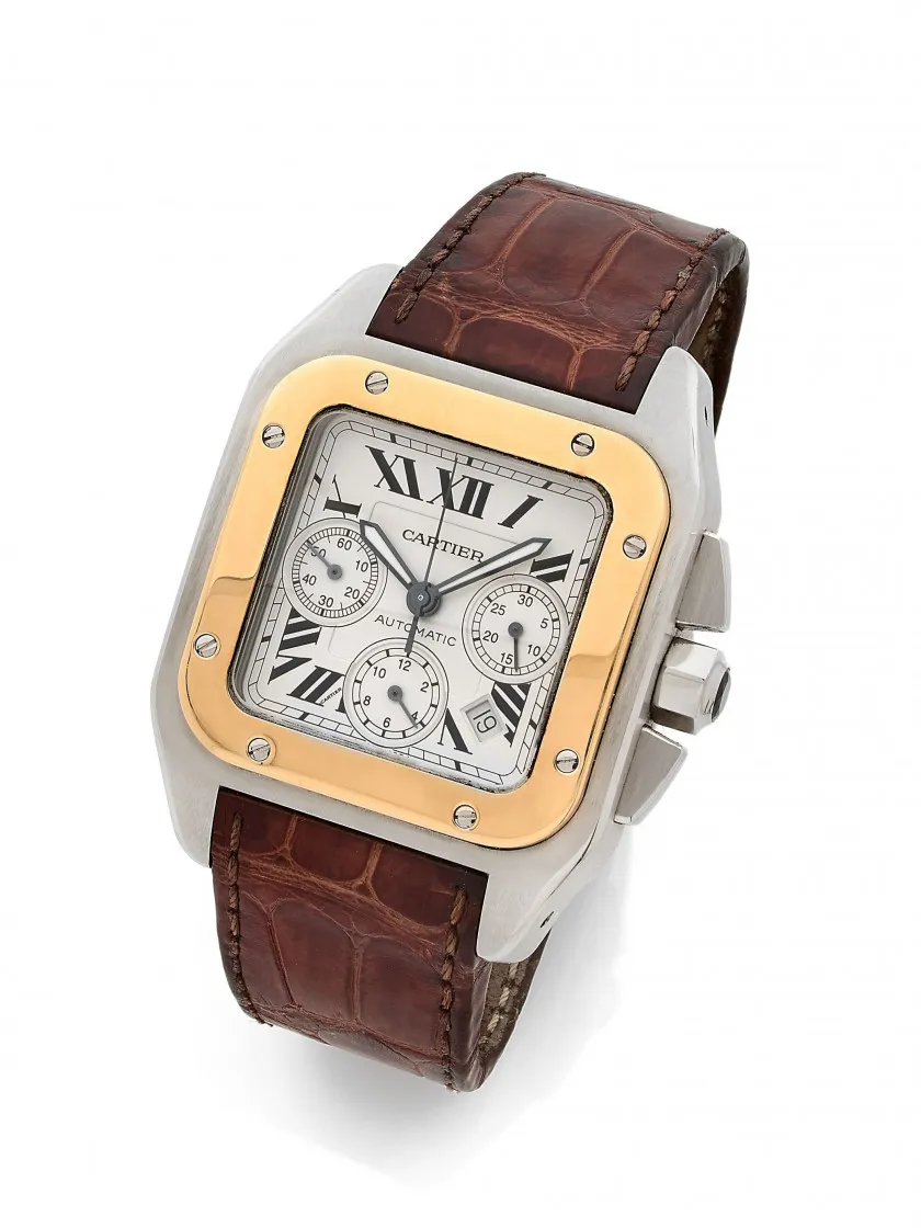 Cartier Santos 2740 41mm Yellow gold Silver